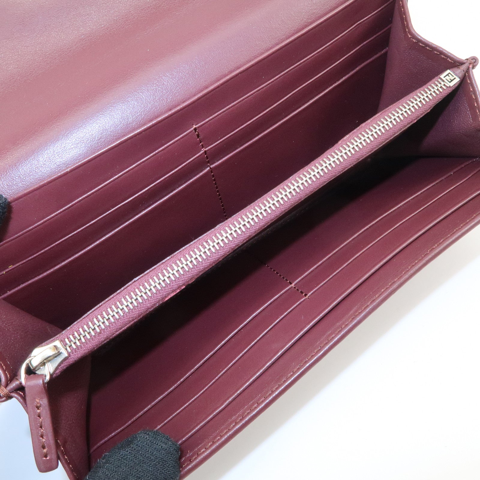 FENDI Peekaboo Leather Bi-fold Continental Wallet Long Wallet 8M0377 Used