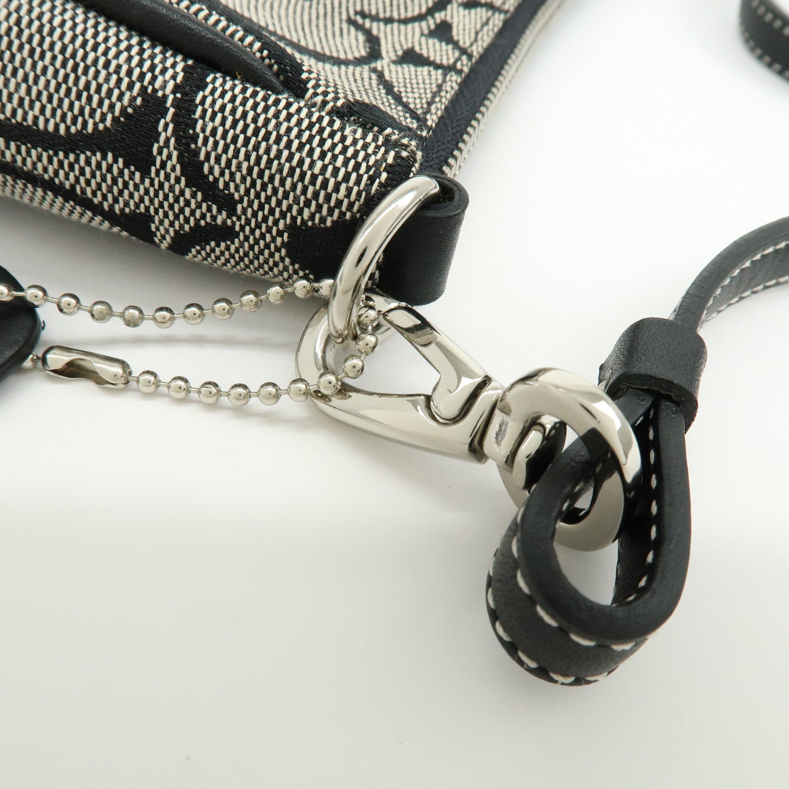 COACH Signature Canvas Leather Hand Bag Pouch Black