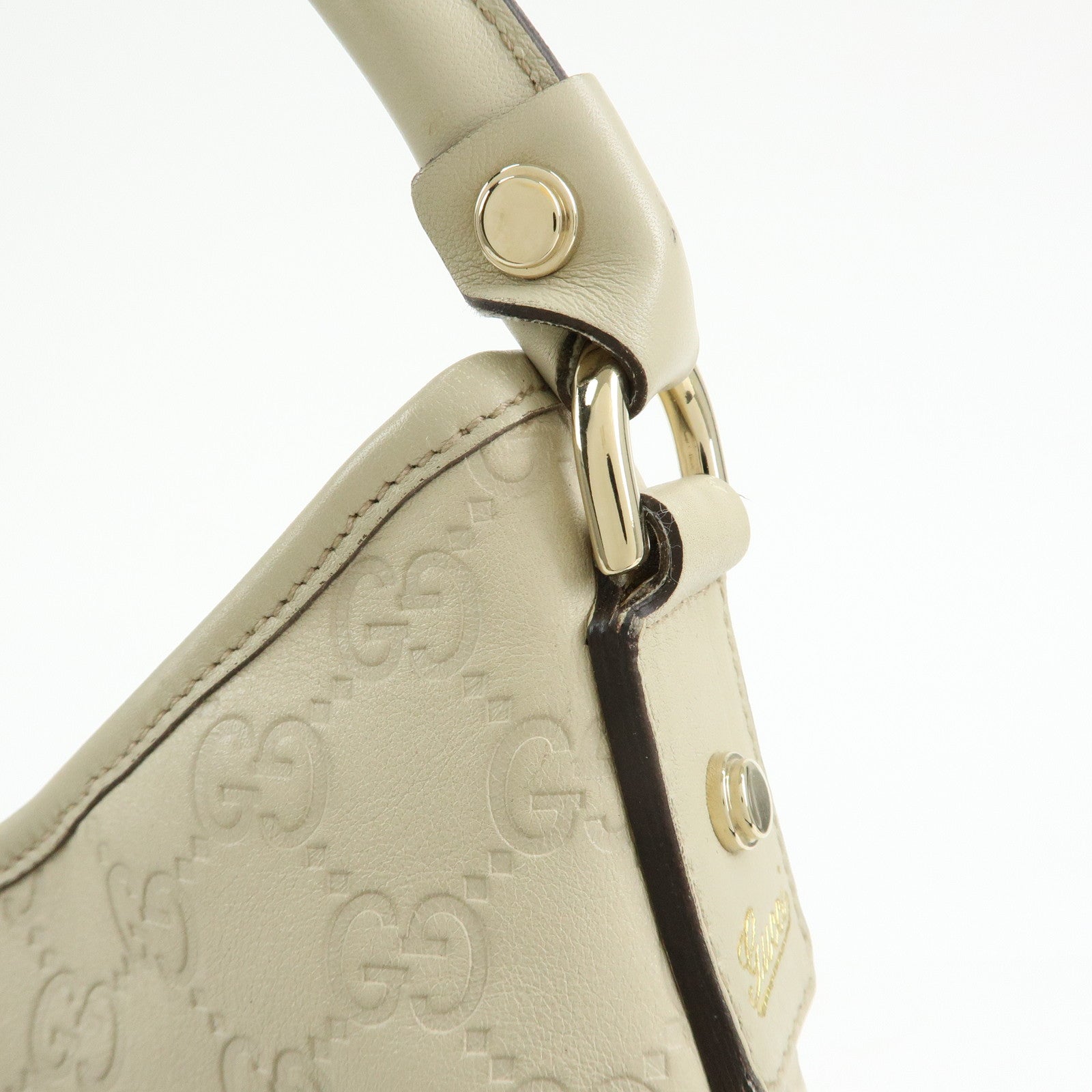 GUCCI Abbey Guccissima Leather Shoulder Bag Hand Bag White 130737