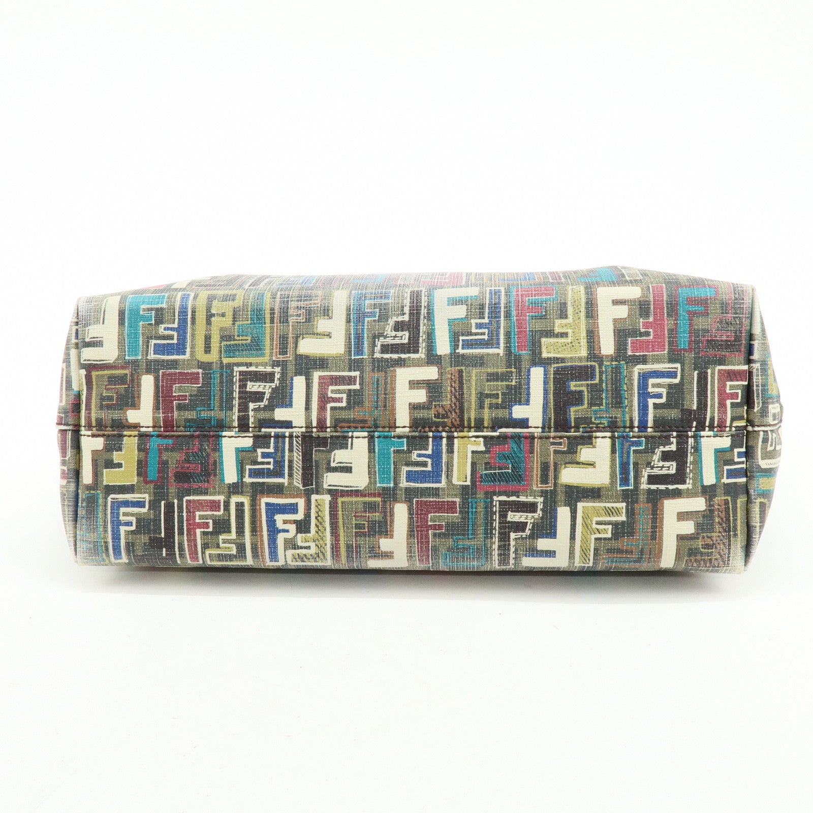 FENDI Zucca PVC Patent Leather Tote Bag Brown Multicolor 8BH185