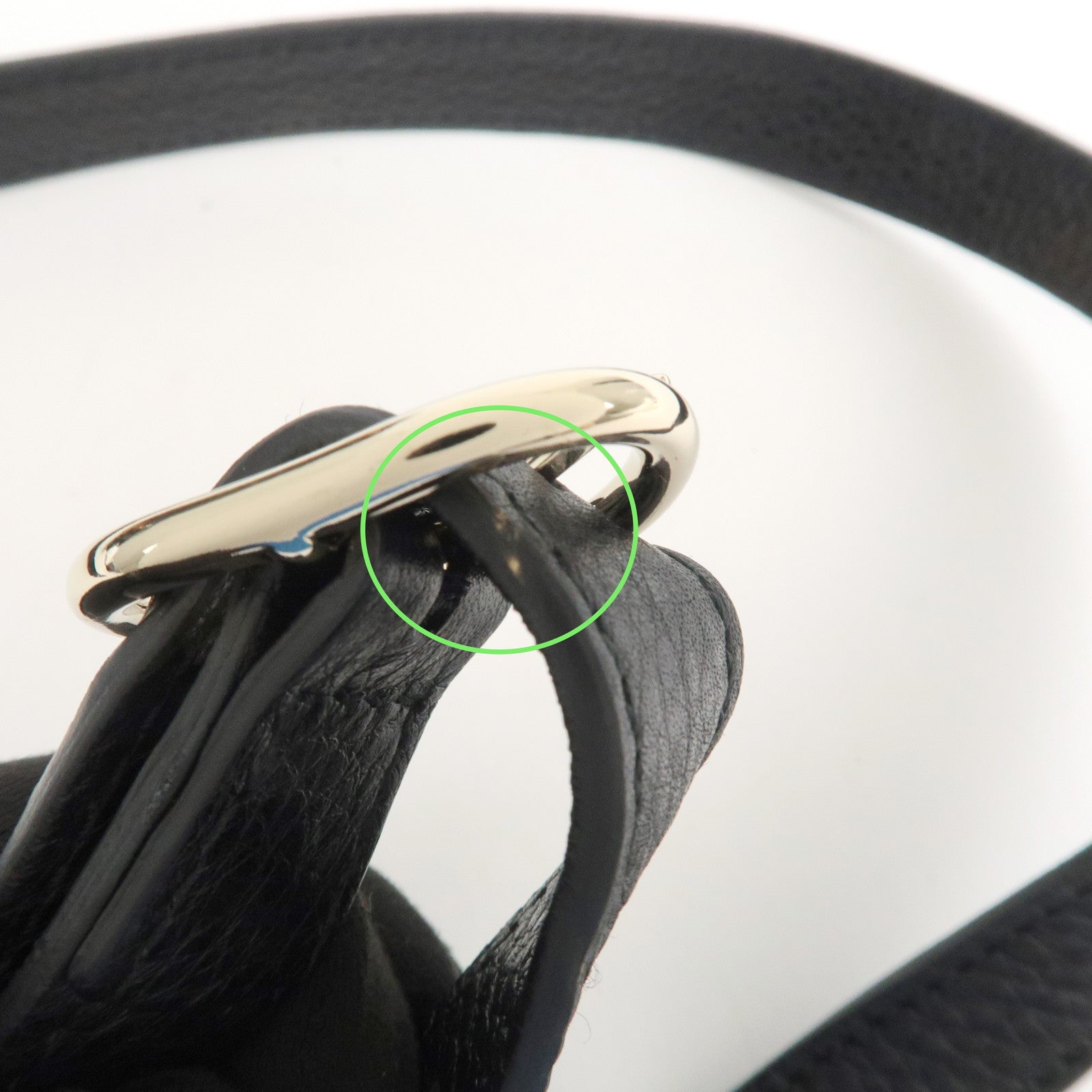 GUCCI Bamboo Leather 2WAY Shopper Medium Tote Bag Black 323660