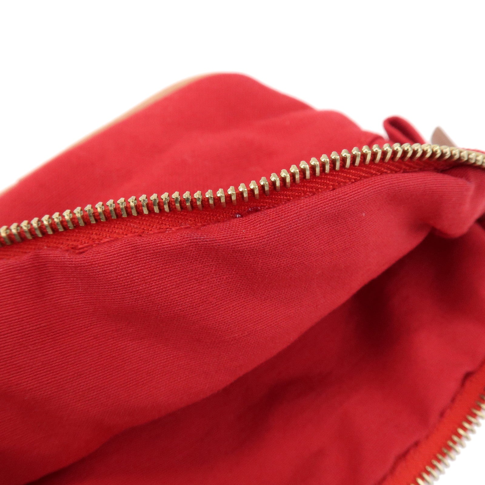 HERMES Canvas Leather Bolide Mini Mini Pouch Cosmetic Pouch Red