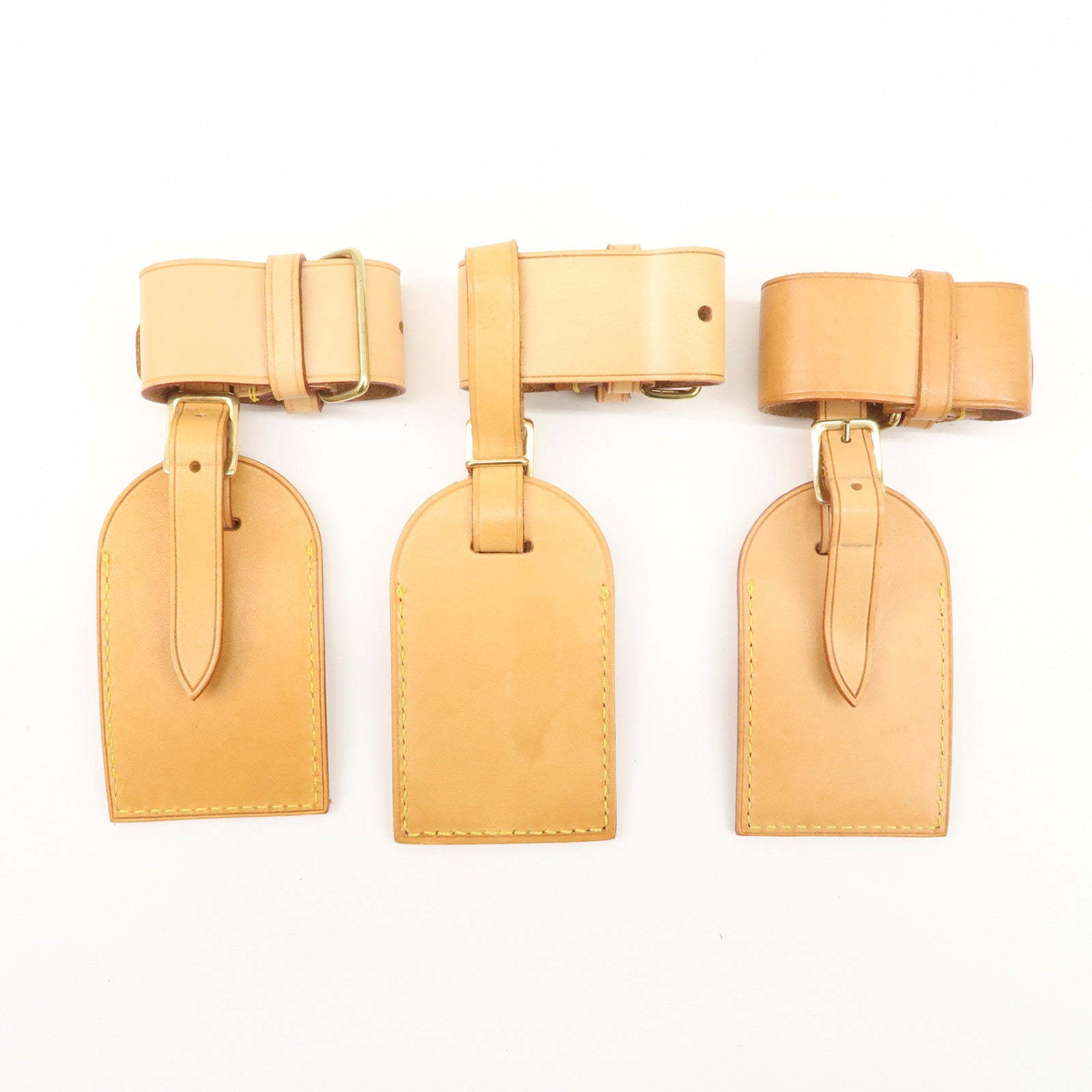 Louis Vuitton Set of 15 Nume Leather Name Tag & Poignet Natural Used