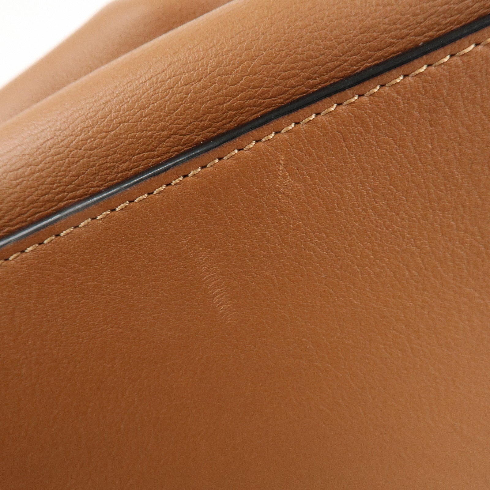 LOEWE Leather Hammock Bag Small Shoulder Bag Hand Bag Brown Used