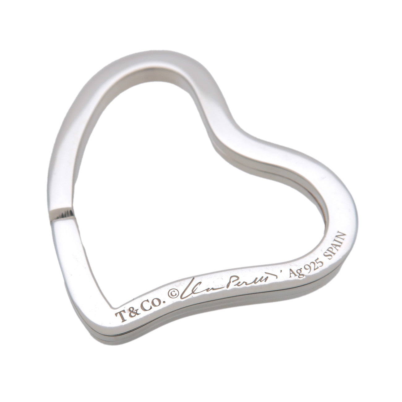Tiffany&Co. Open Heart Key Ring Key Chain SV925 Silver
