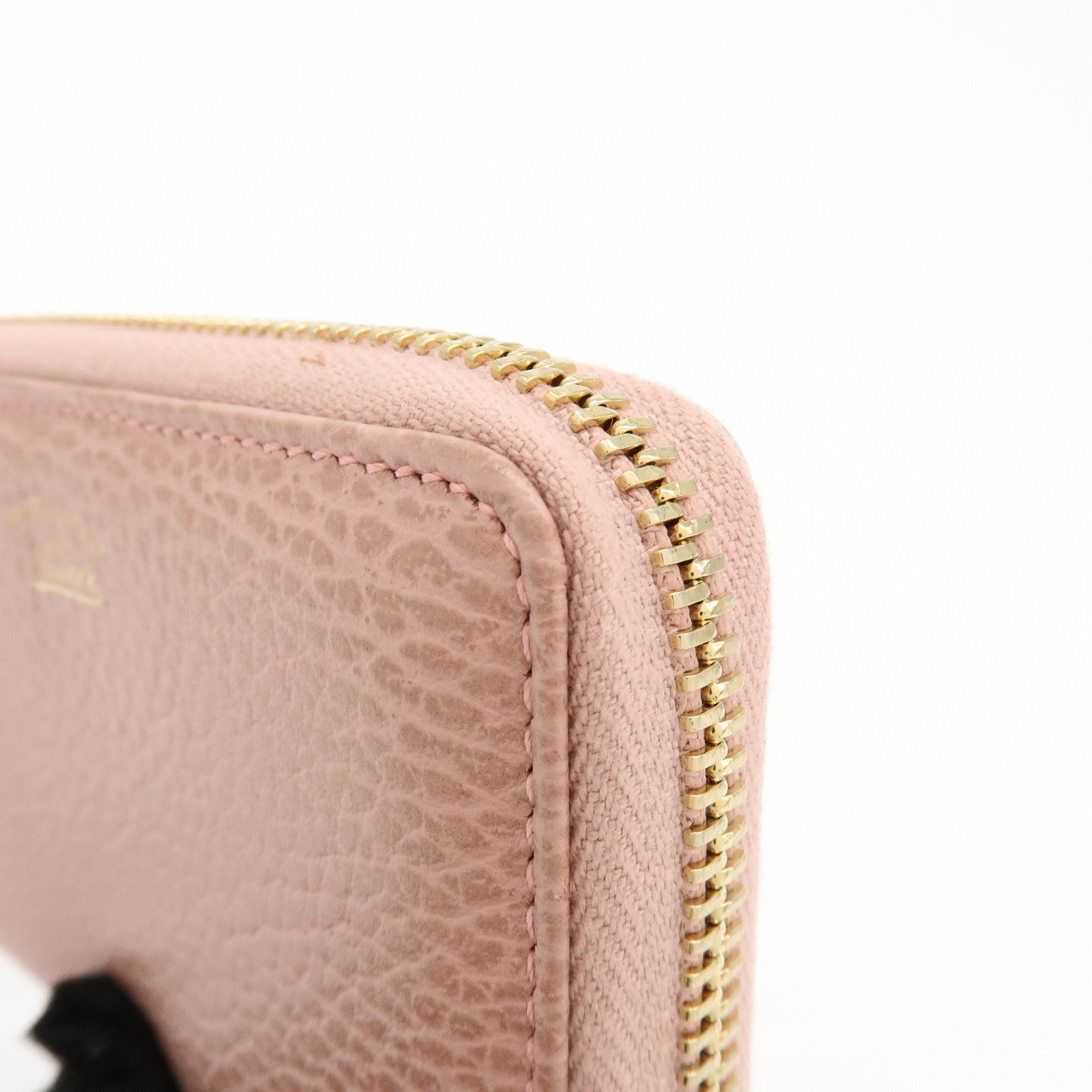 GUCCI Swing Leather Coin Case Compact Wallet Pink 368877