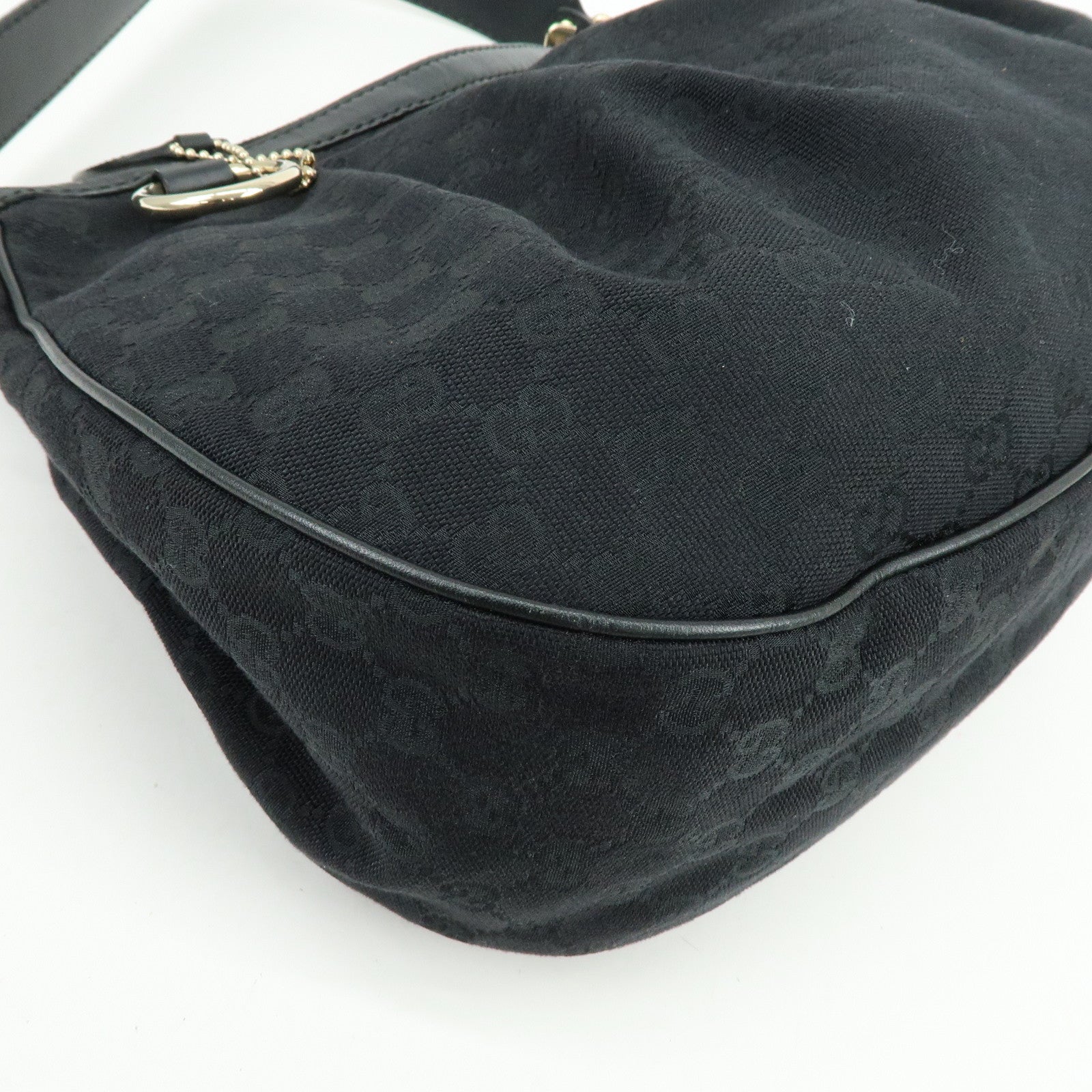 GUCCI Sukey GG Canvas Leather Shoulder Bag Black 232955