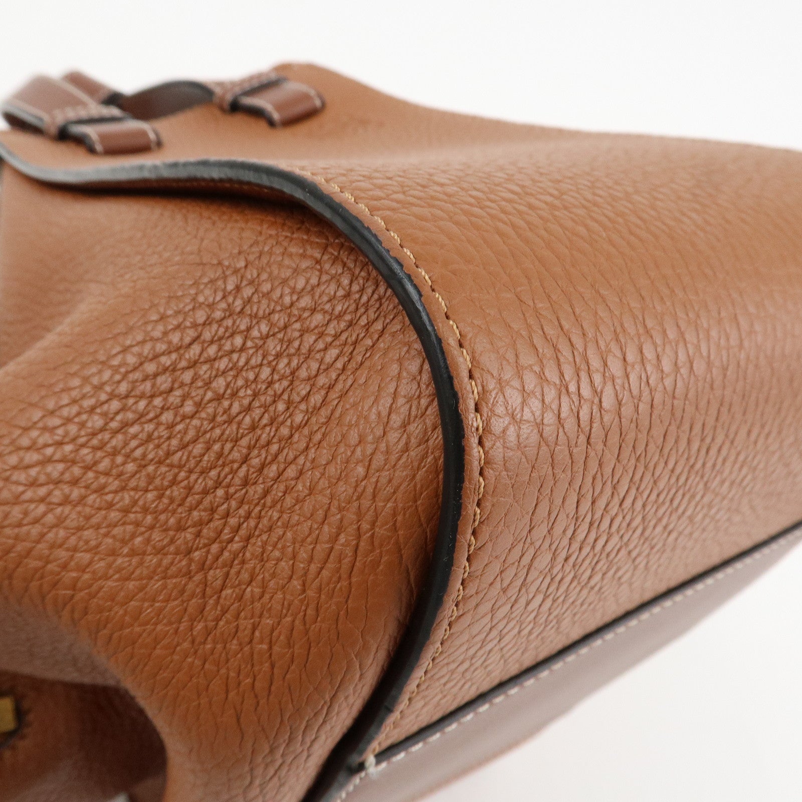 LOEWE Anagram Leather Hammock Small Shoulder Bag Brown Used