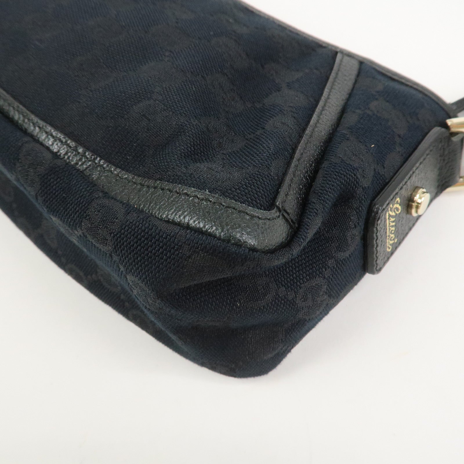 GUCCI Abbey GG Canvas Leather Shoulder Bag 130939