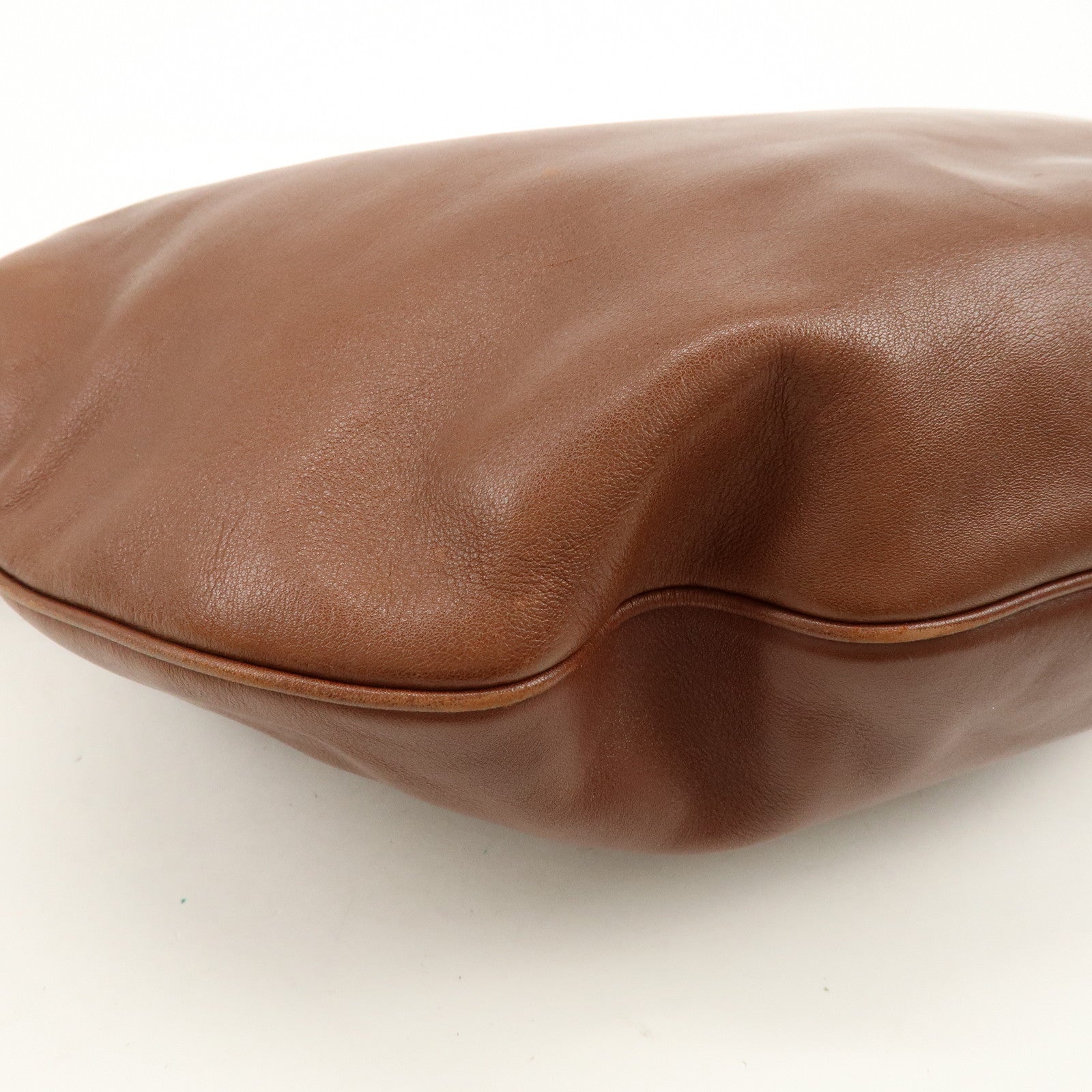 GUCCI Leather Shoulder Bag Brown 154401