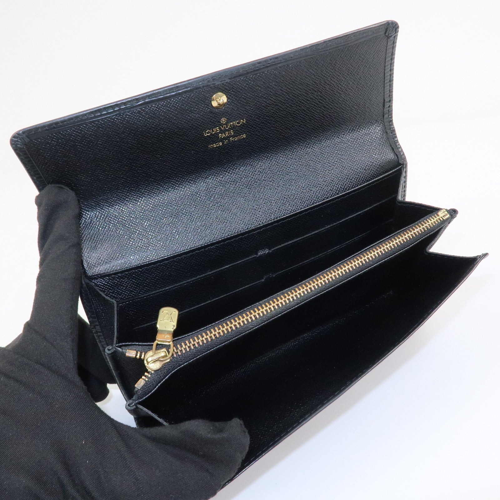 Louis Vuitton Epi Portefeuille Sarah Wallet Noir Black M63742