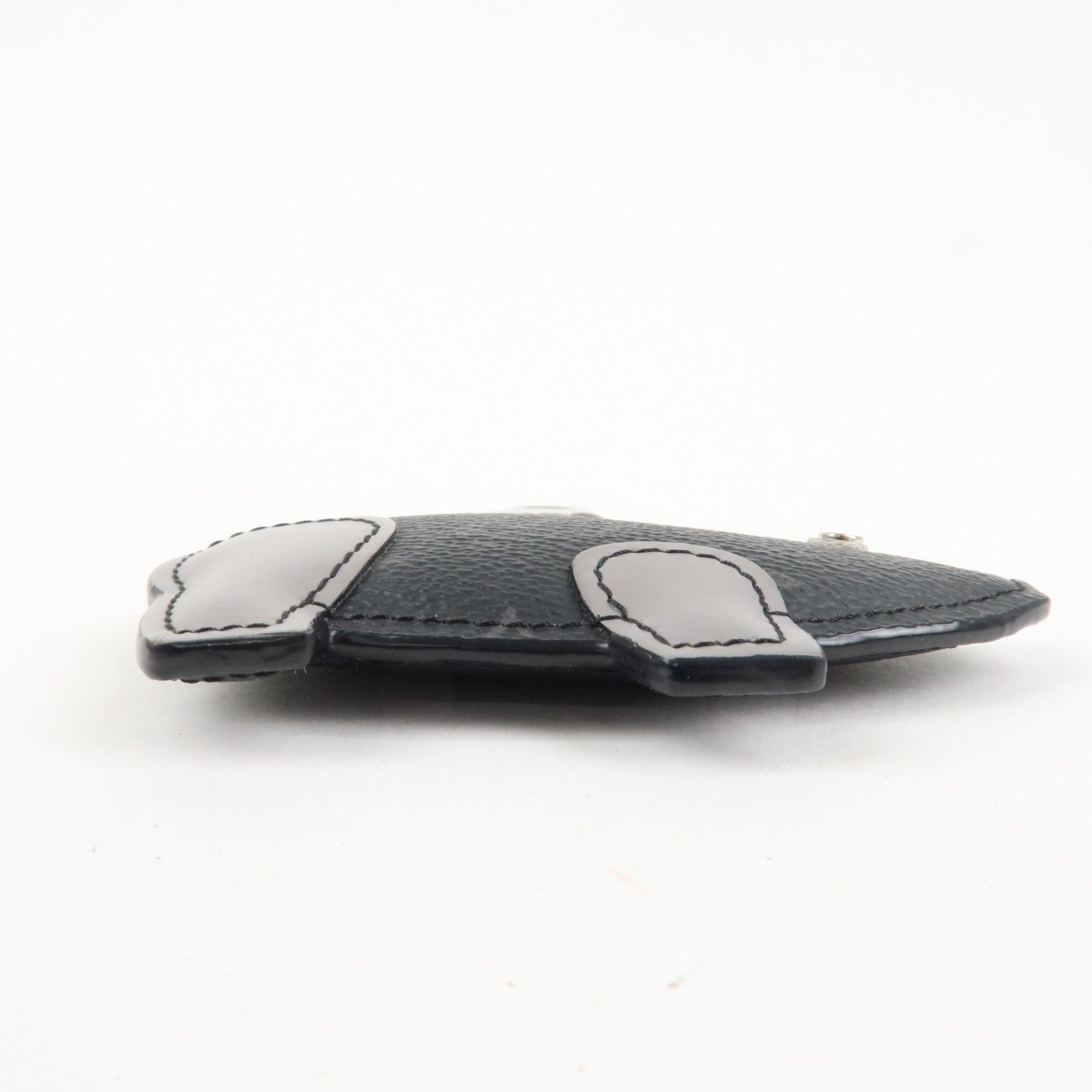 Louis Vuitton Porte Cle Monogram Leather Key Charm Pig Black MP1994 Used