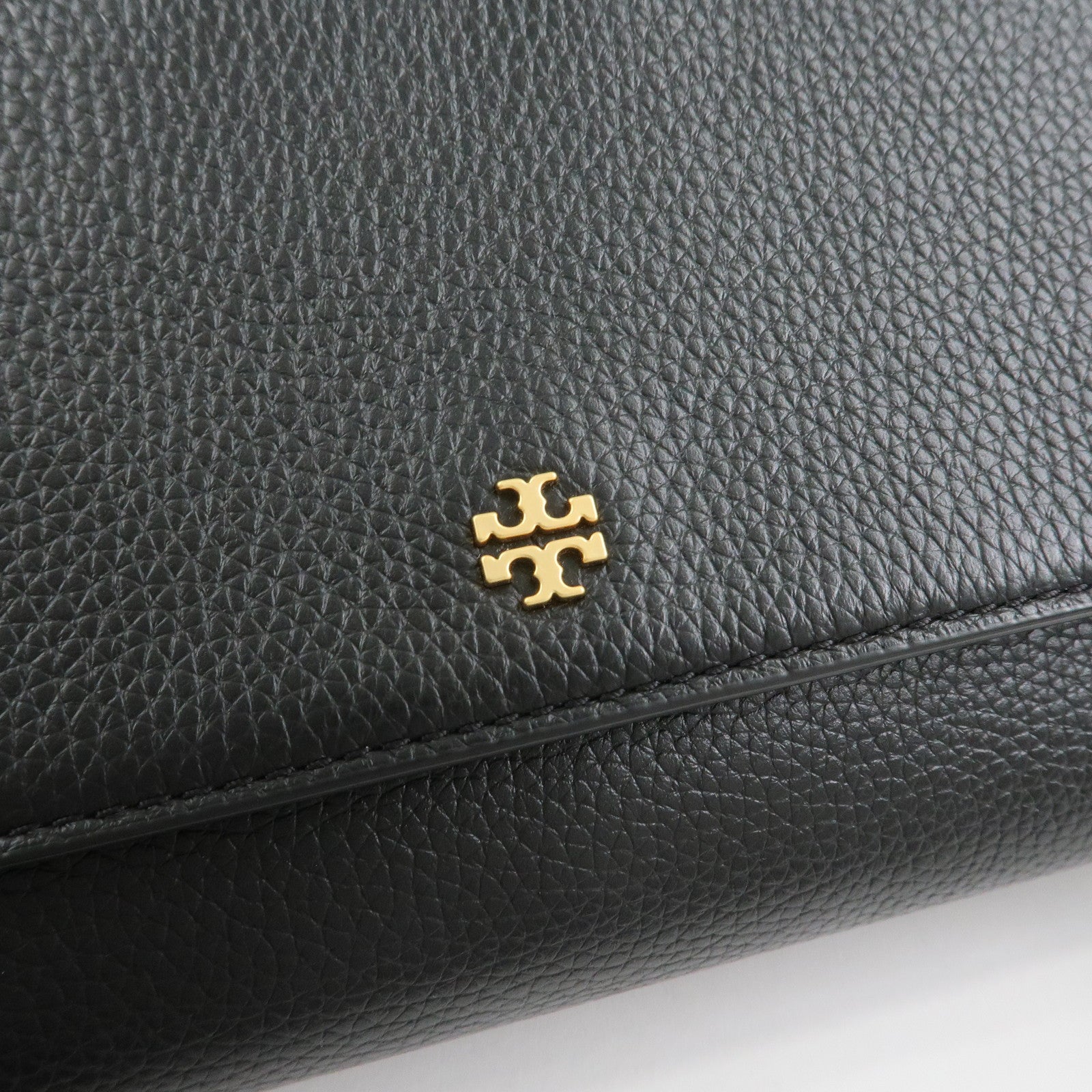 TORY BURCH Logo Leather Shoulder Bag Black