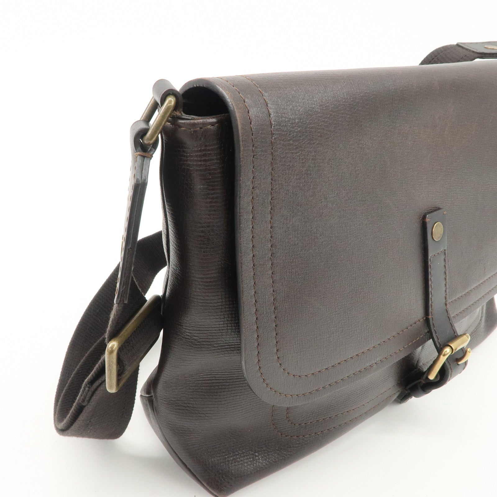 Louis Vuitton Utah Leather Ohama Style Shoulder Bag Cafe M92994 Used