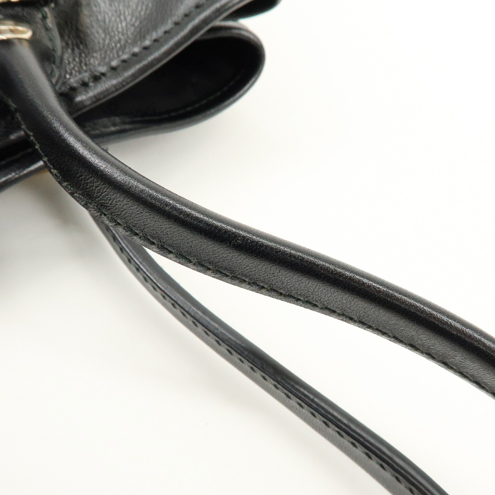 GUCCI Interlocking G Leather Tote Bag Hand Bag Black 232957