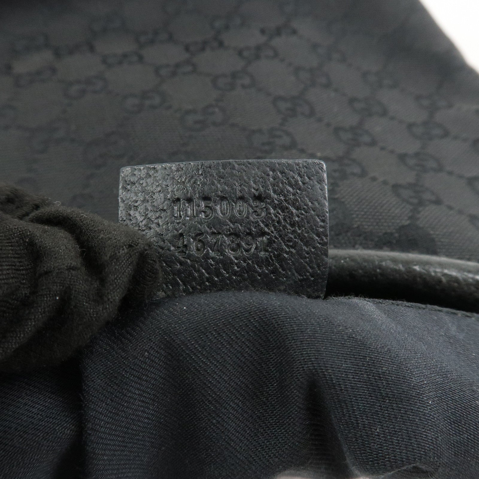 GUCCI GG Canvas Leather Shoulder Bag Hand Bag Black 115003