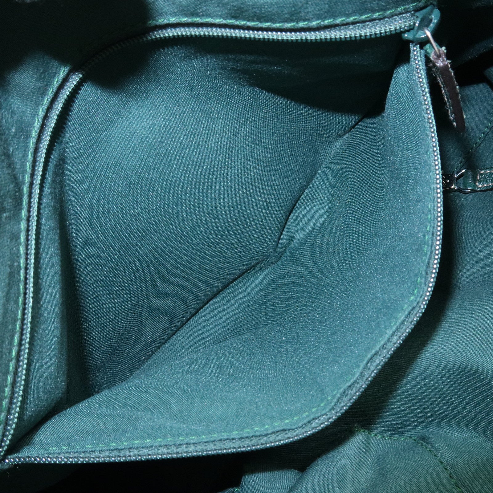 GUCCI Sherry GG Canvas Leather Hand Bag Brown Green 145810