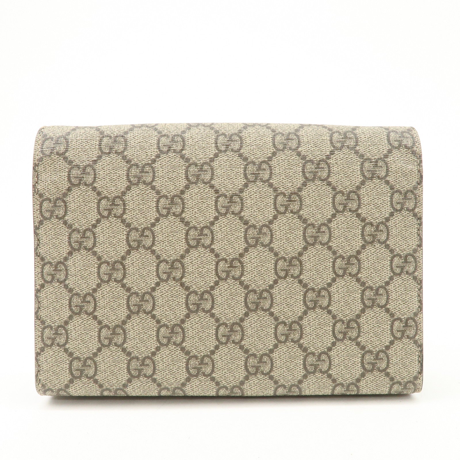 GUCCI Dionysus GG Supreme Chain Shoulder Bag Beige Used