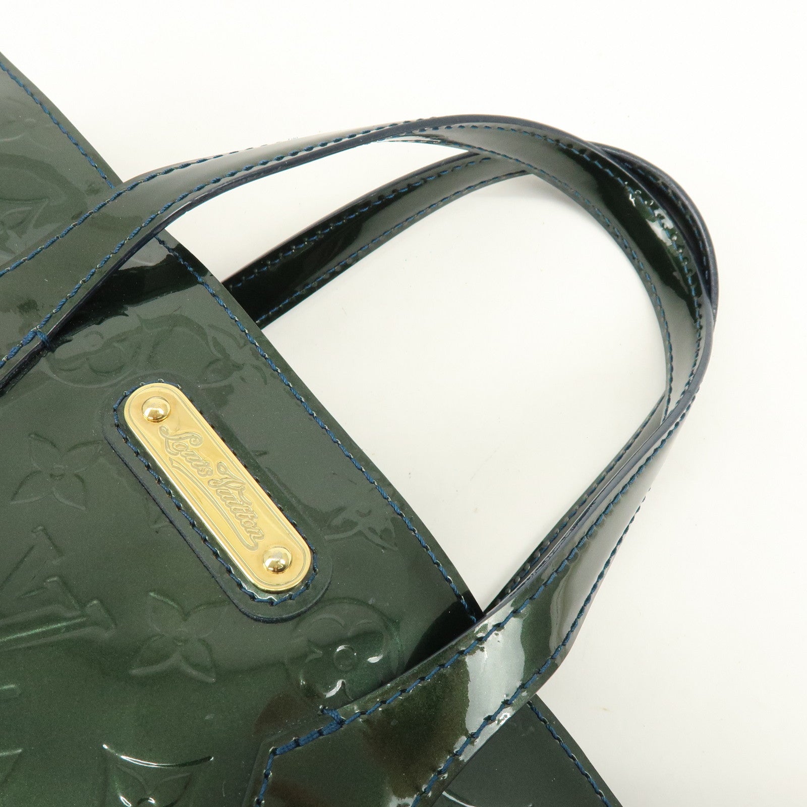 Louis Vuitton Monogram Vernis Wilshire PM Hand Bag Bleu Nuit M93684