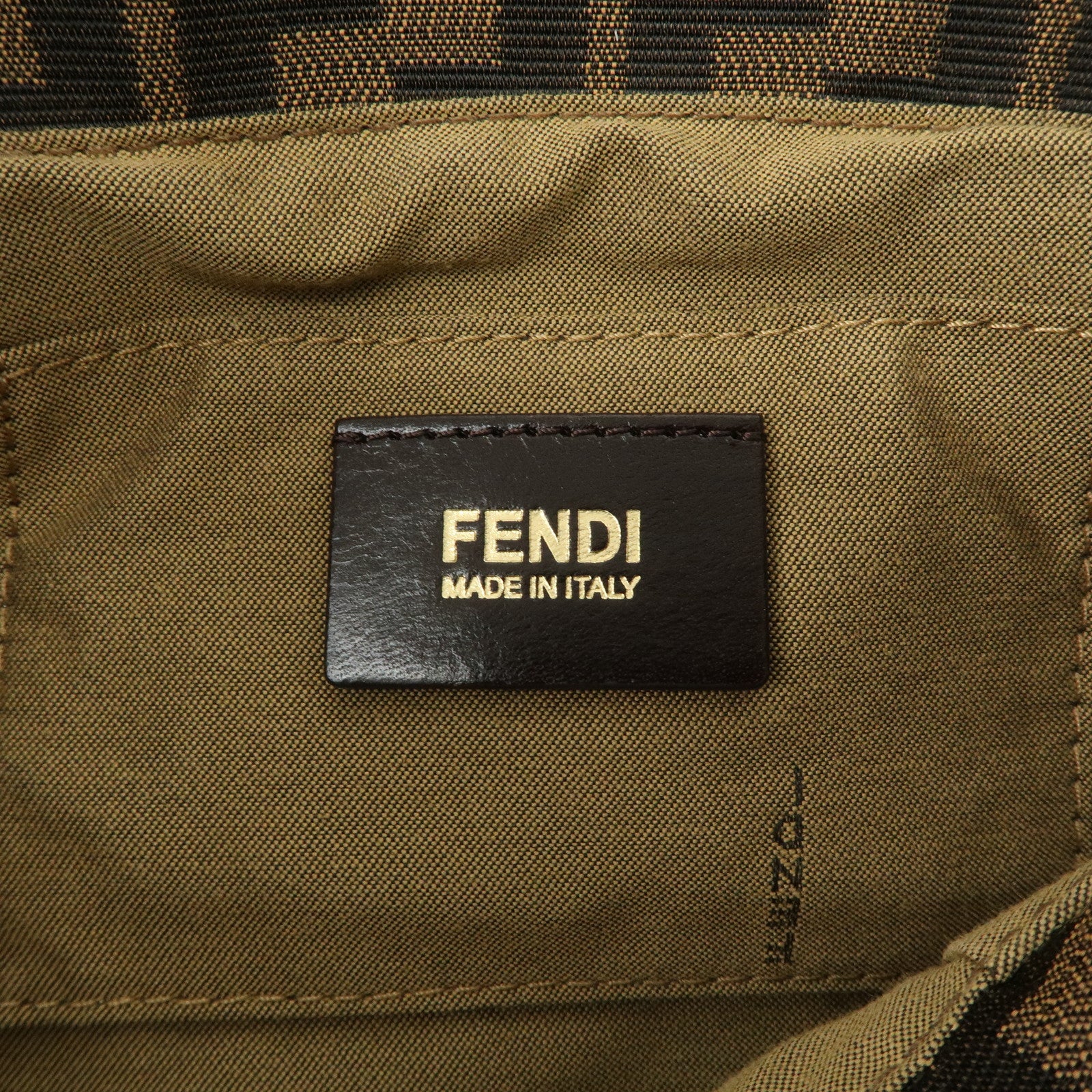 FENDI Zucca Canvas Leather Shoulder Bag Hand Bag Brown 8BR445