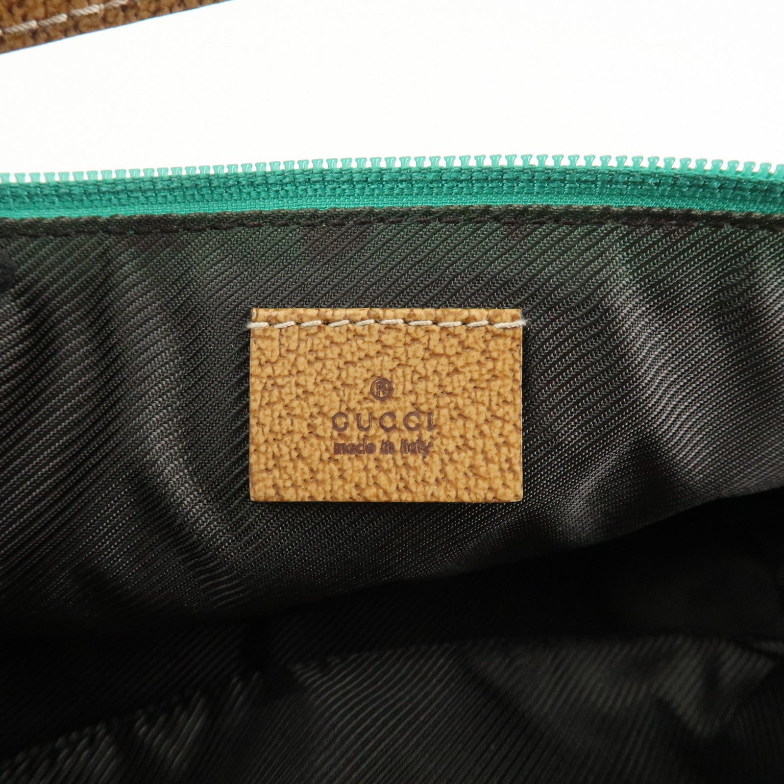 GUCCI Boat Bag GG Canvas Leather Hand Bag Light Blue 07198