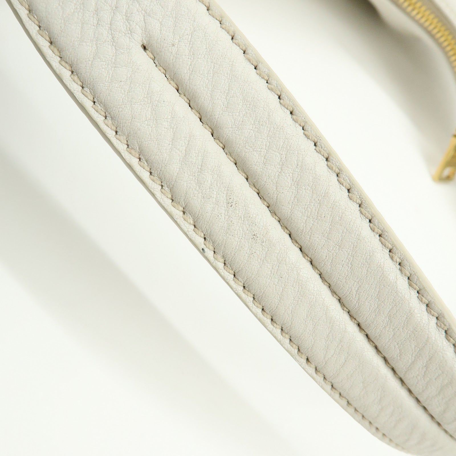 PRADA Logo Calf Leather Shoulder Bag Hand Bag White BR4311