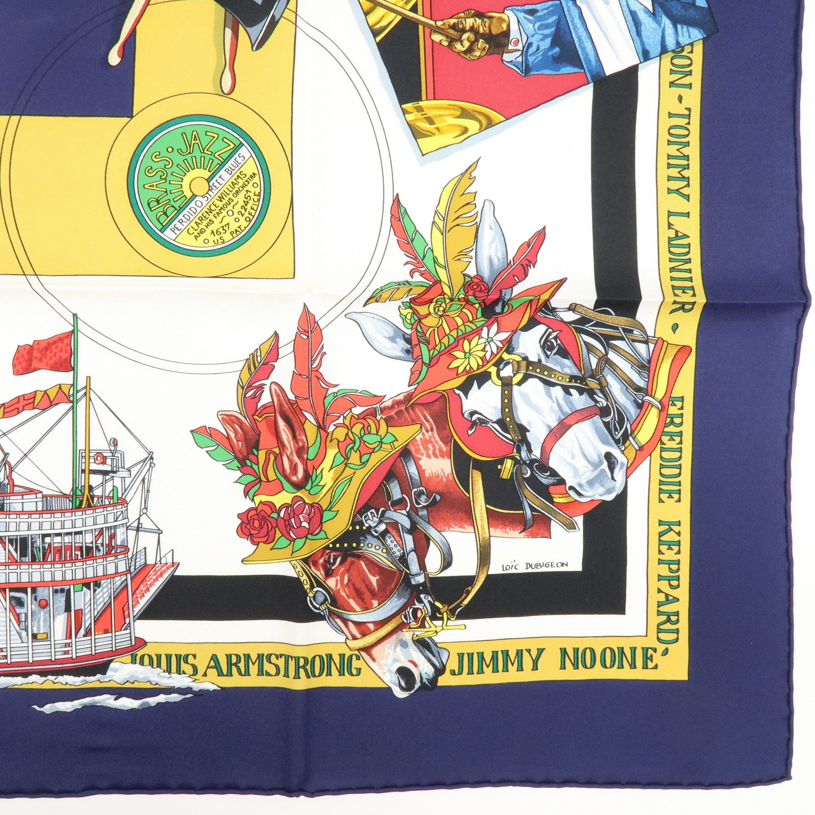 HERMES Carre90 Silk 100% Scarf ORIGINAL NEW ORLEANS CREOLE JAZZ1923