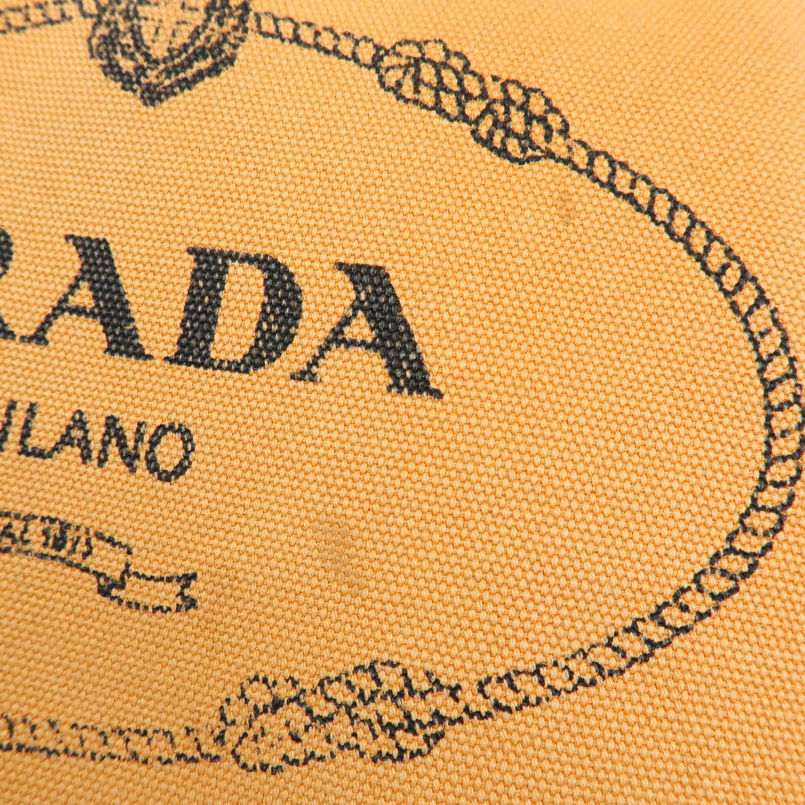 PRADA Logo Canapa Canvas 2Way Bag Tote Bag Orange Purple B1877G