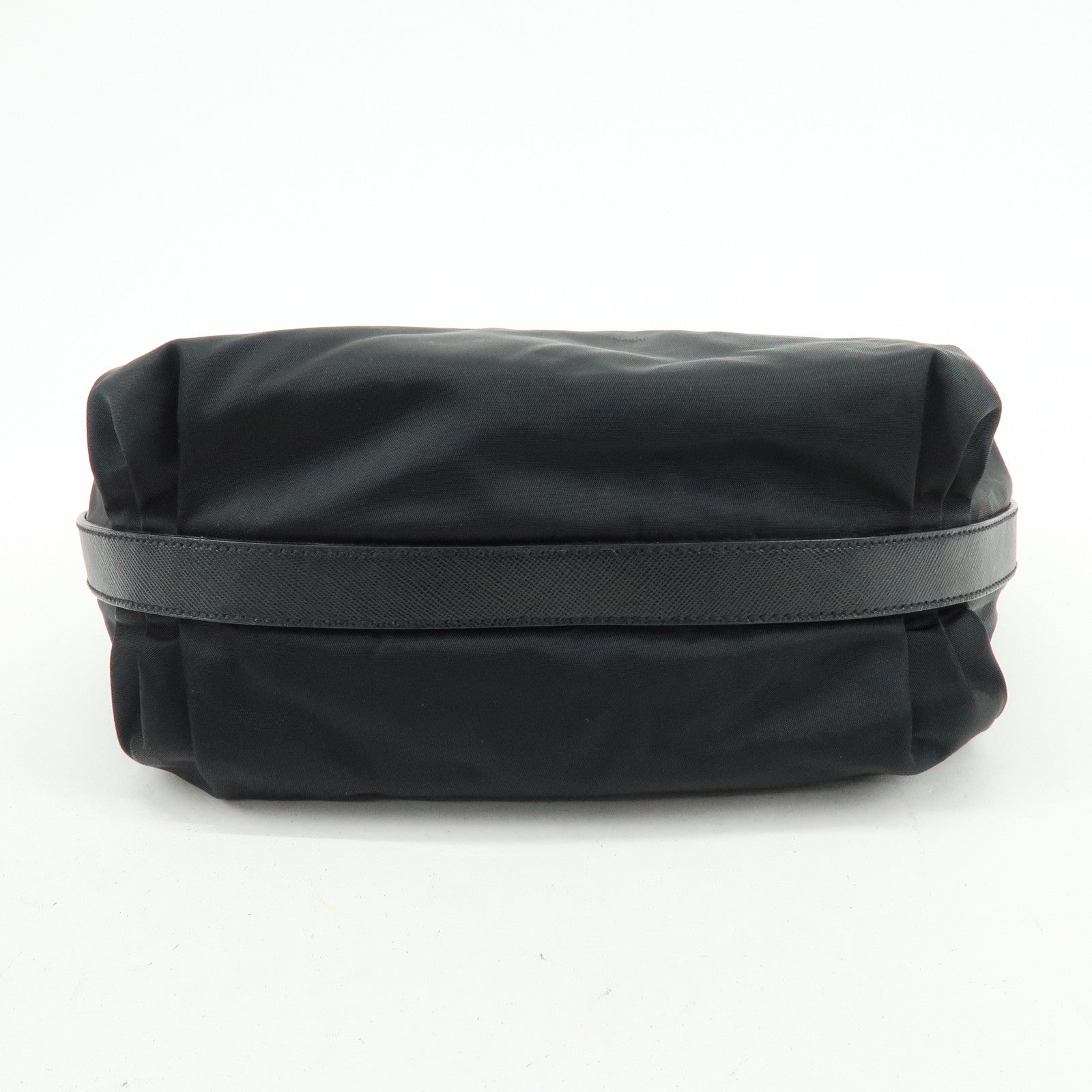 PRADA Triangle Logo Nylon Saffiano Leather Shoulder Bag BR3332