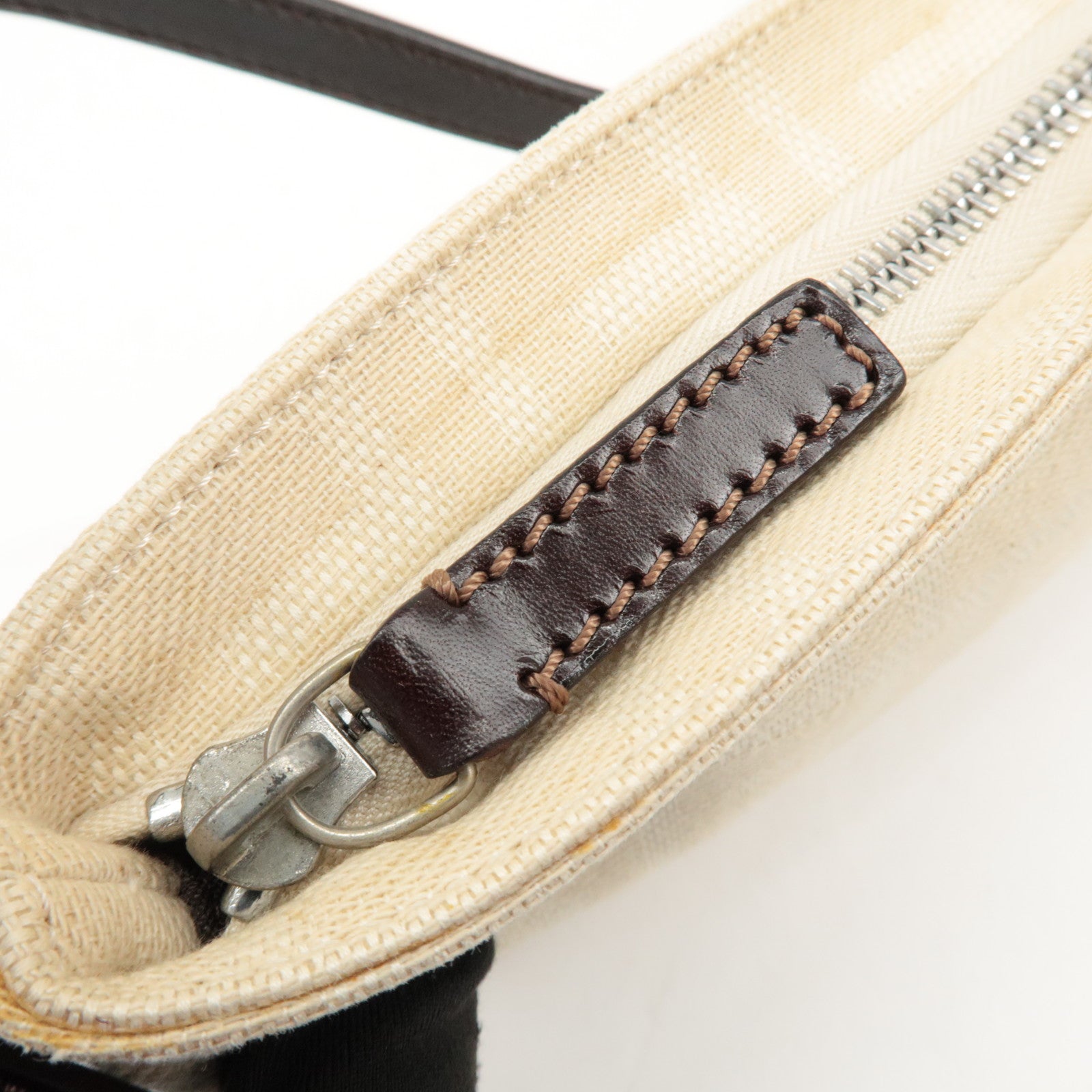 FENDI Zucca Waist Pouch Crossbody Bag Beige Brown 26685 Used