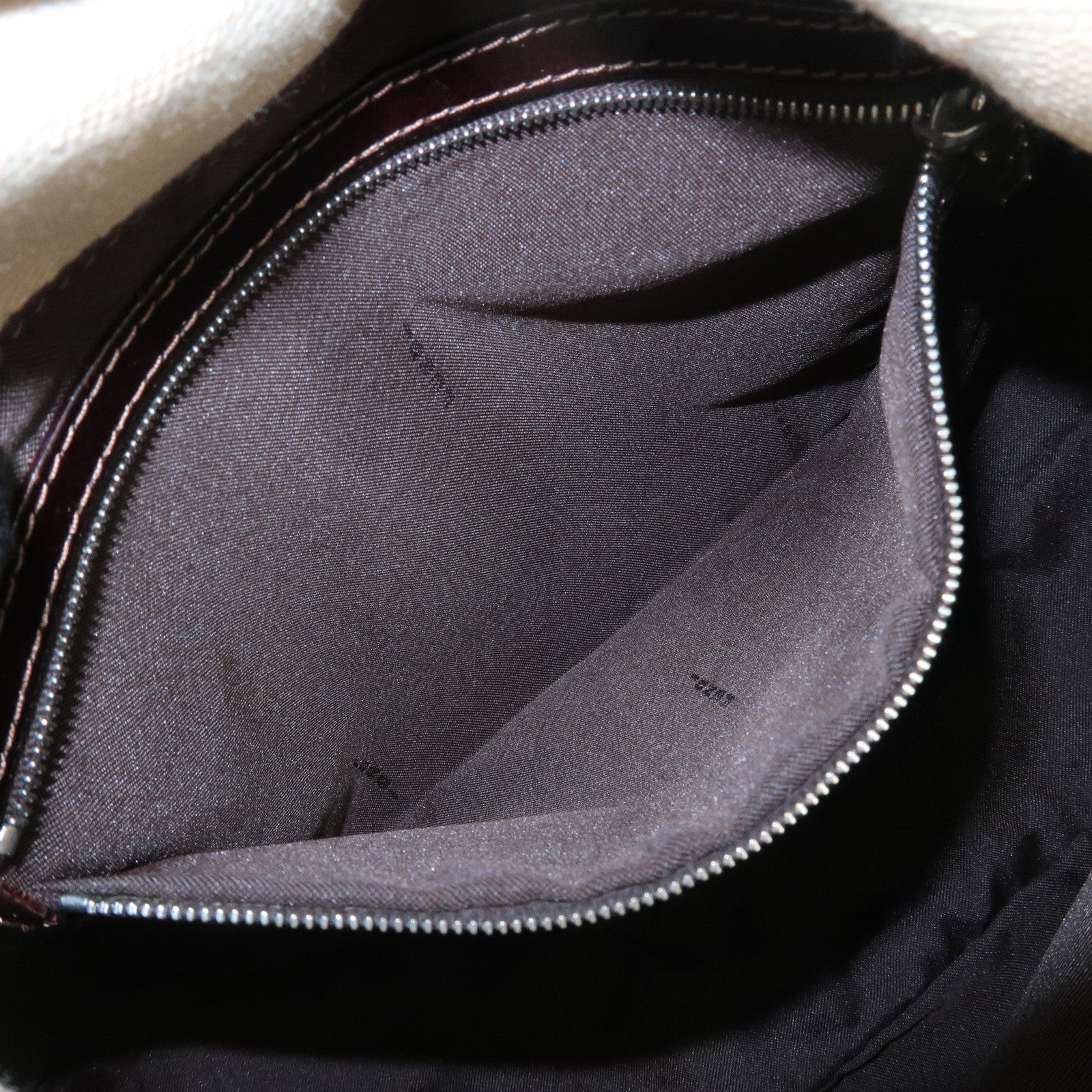 FENDI Mamma Baguette Zucca Canvas Shoulder Bag Beige 26325 Used