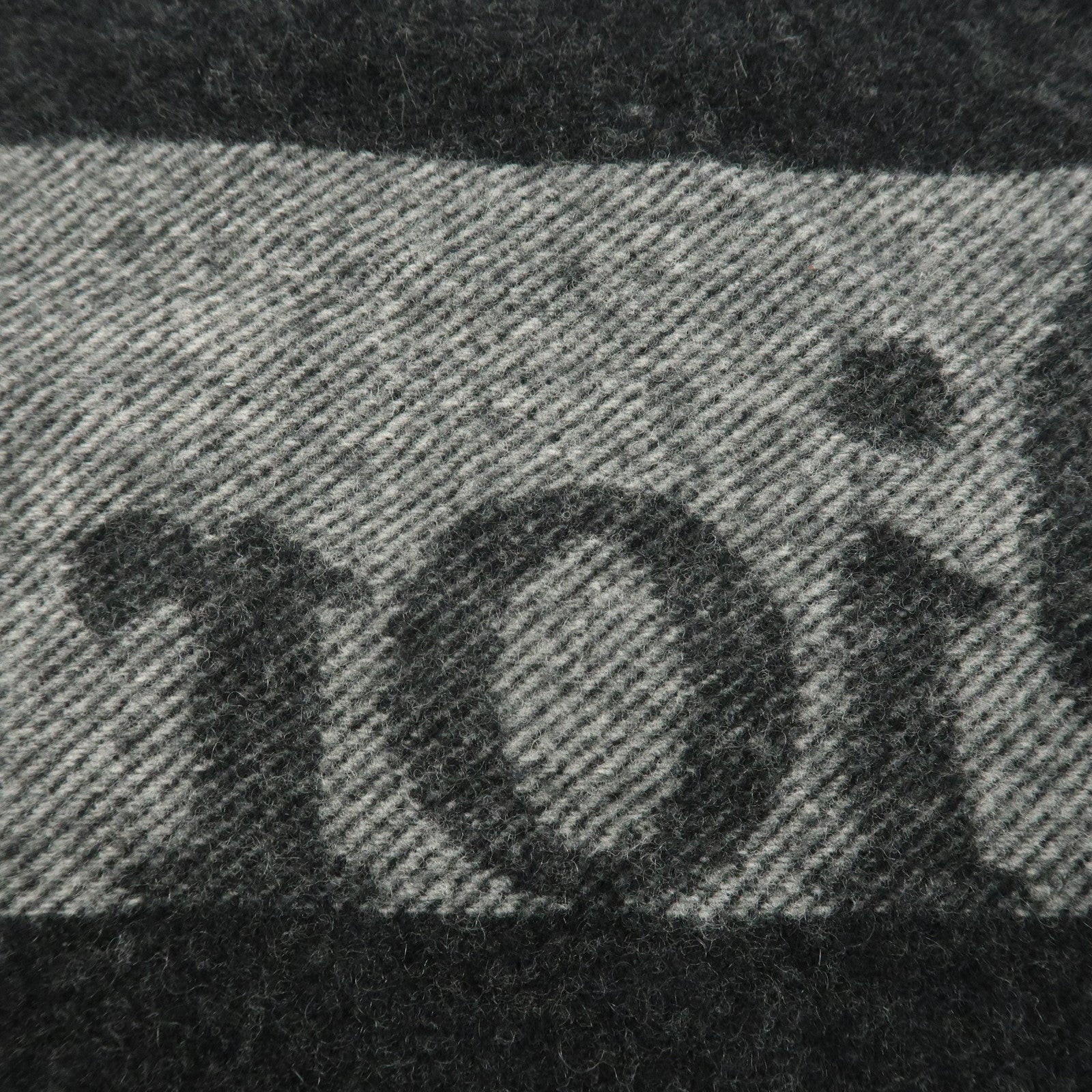 Christian Dior Logo Wool Cashmere Scarf Black Gray