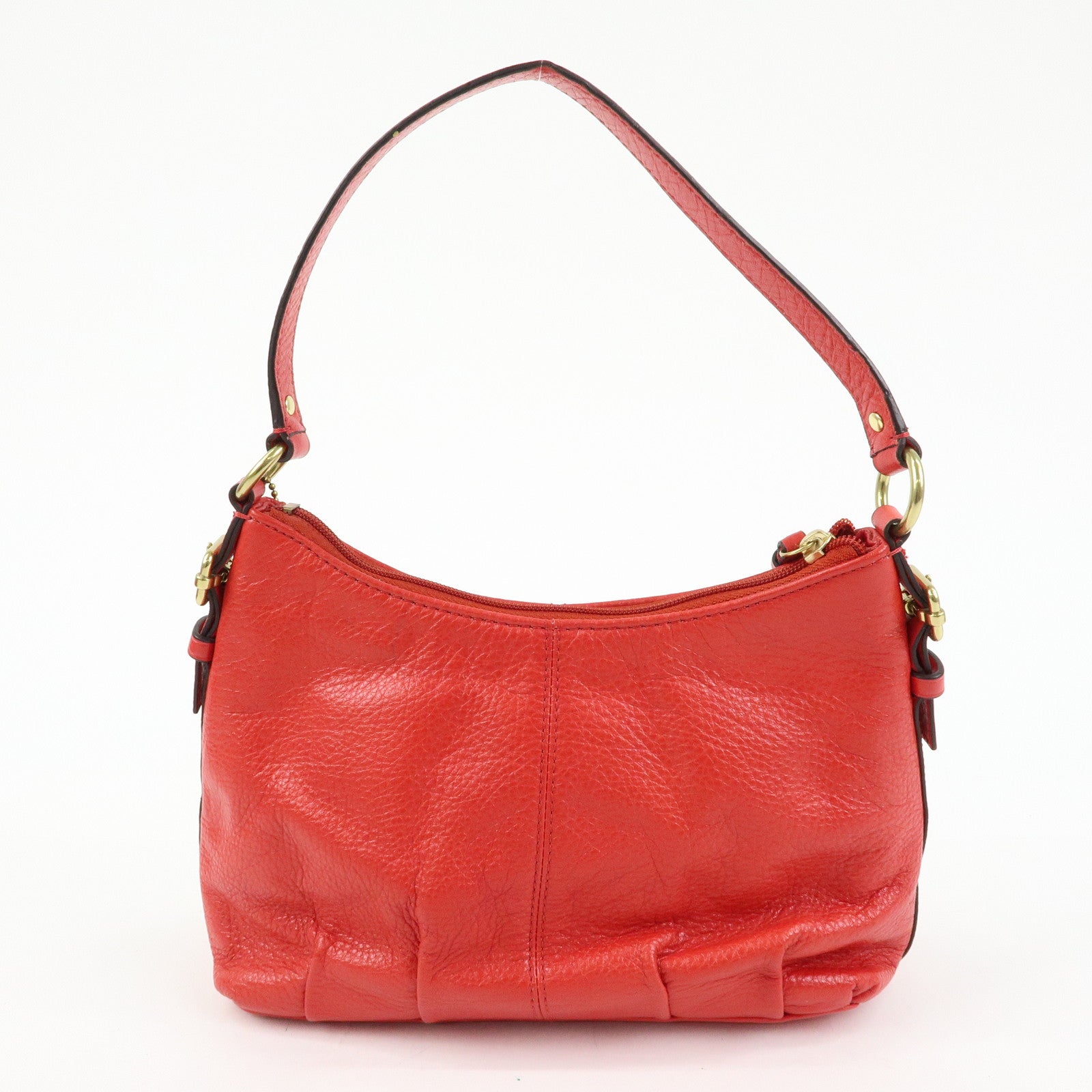 COACH Edie Set of 2 Leather Shoulder Bag Hand Bag Red
