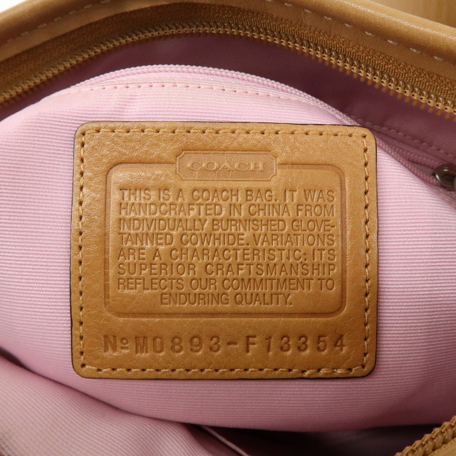 COACH Leather Shoulder Bag Light Brown