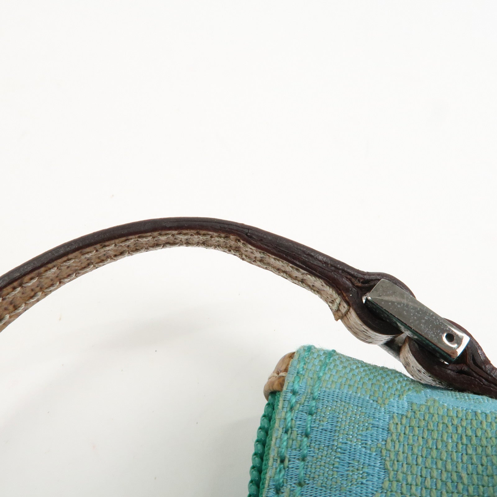 GUCCI Boat Bag GG Canvas Leather Hand Bag Light Blue 07198