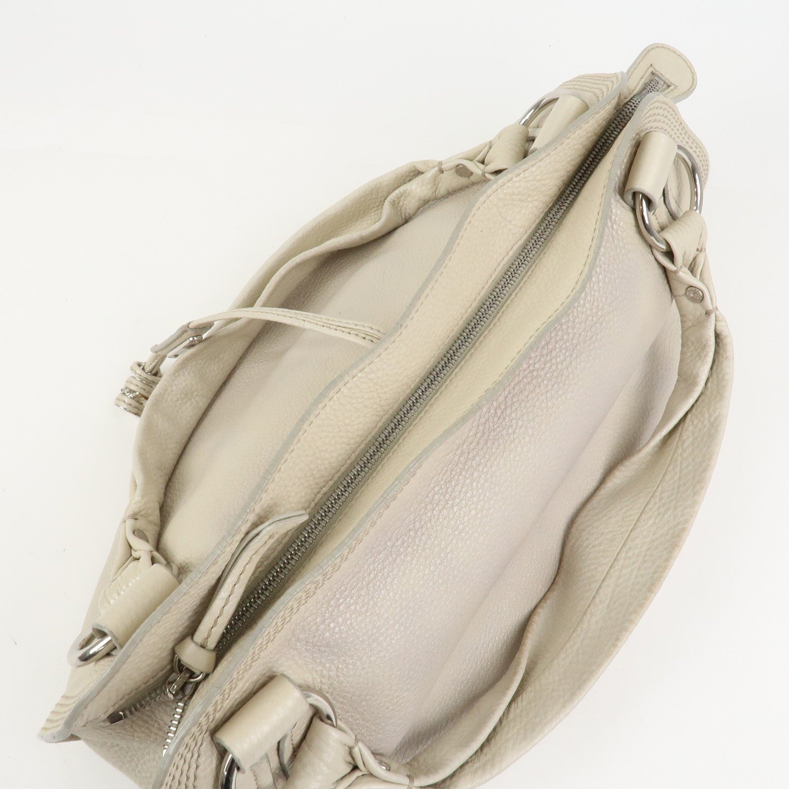 CELINE Bitter Sweet Leather Shoulder Bag Hand Bag Ivory