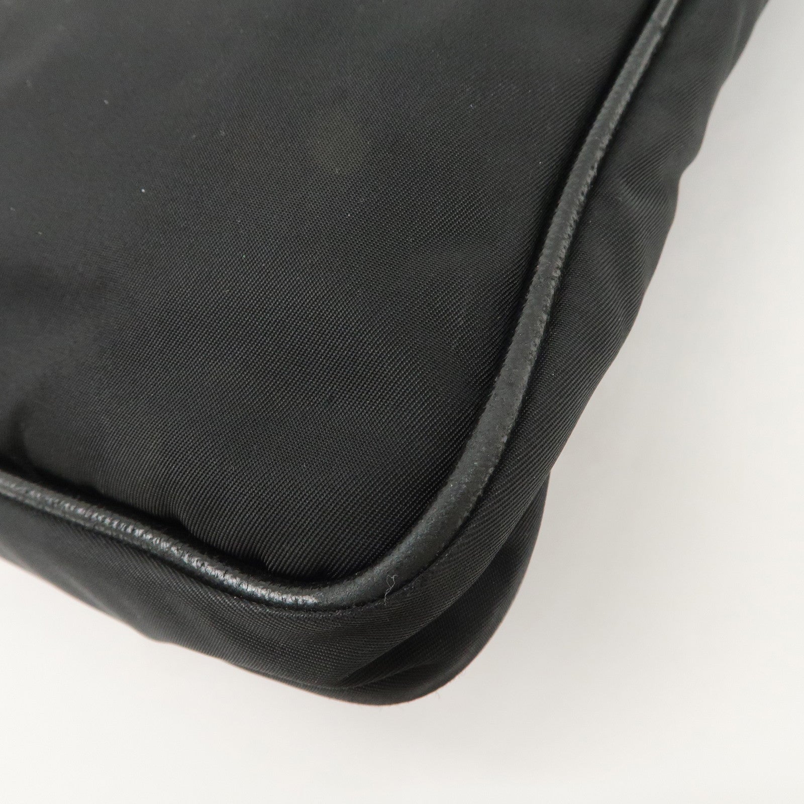 PRADA Triangle Logo Nylon Shoulder Bag Crossbody Bag Black Used