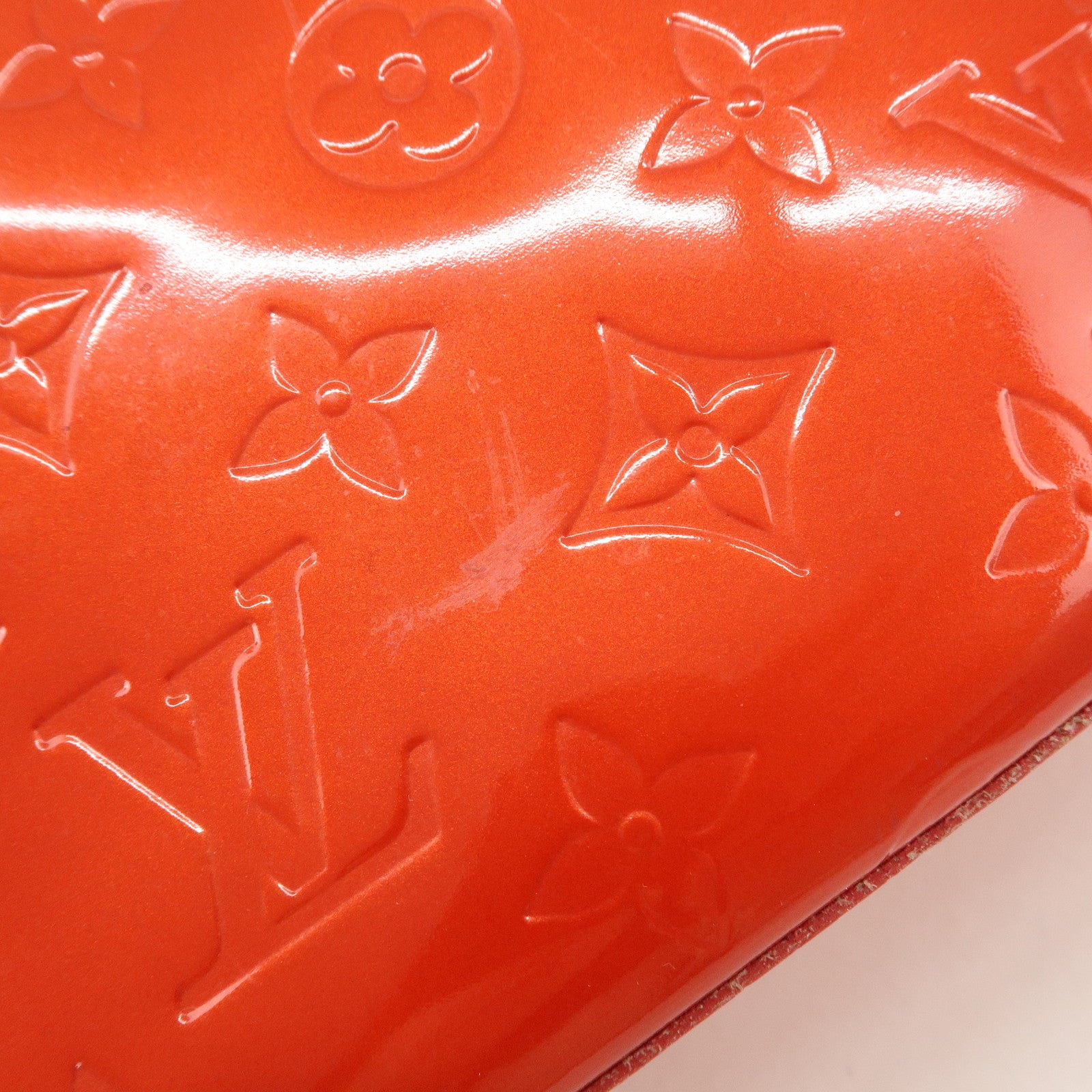 Louis Vuitton Monogram Vernis Lead PM Hand Bag Rouge M91088 Used
