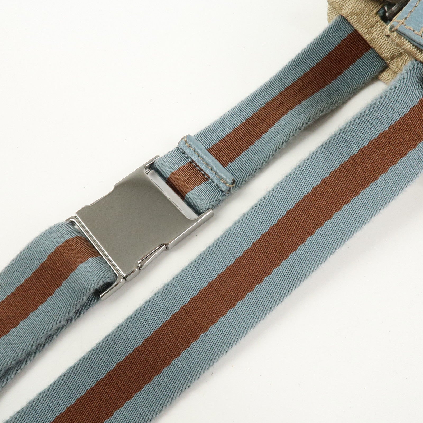 GUCCI Sherry GG Monogram Canvas Leather Body Bag Waist Pouch 162962