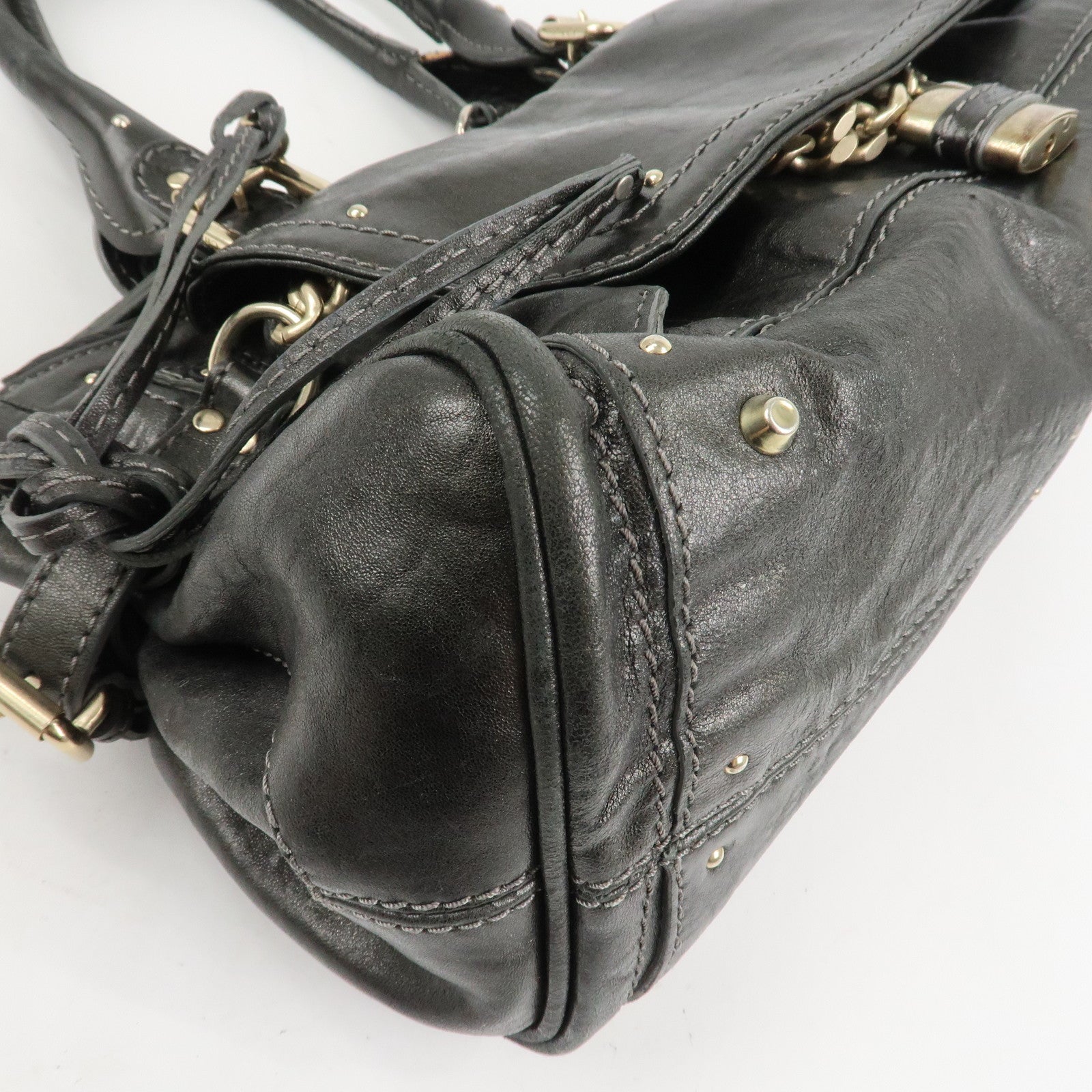 Chloe Paddington Leather Hand Bag Shoulder Bag Black