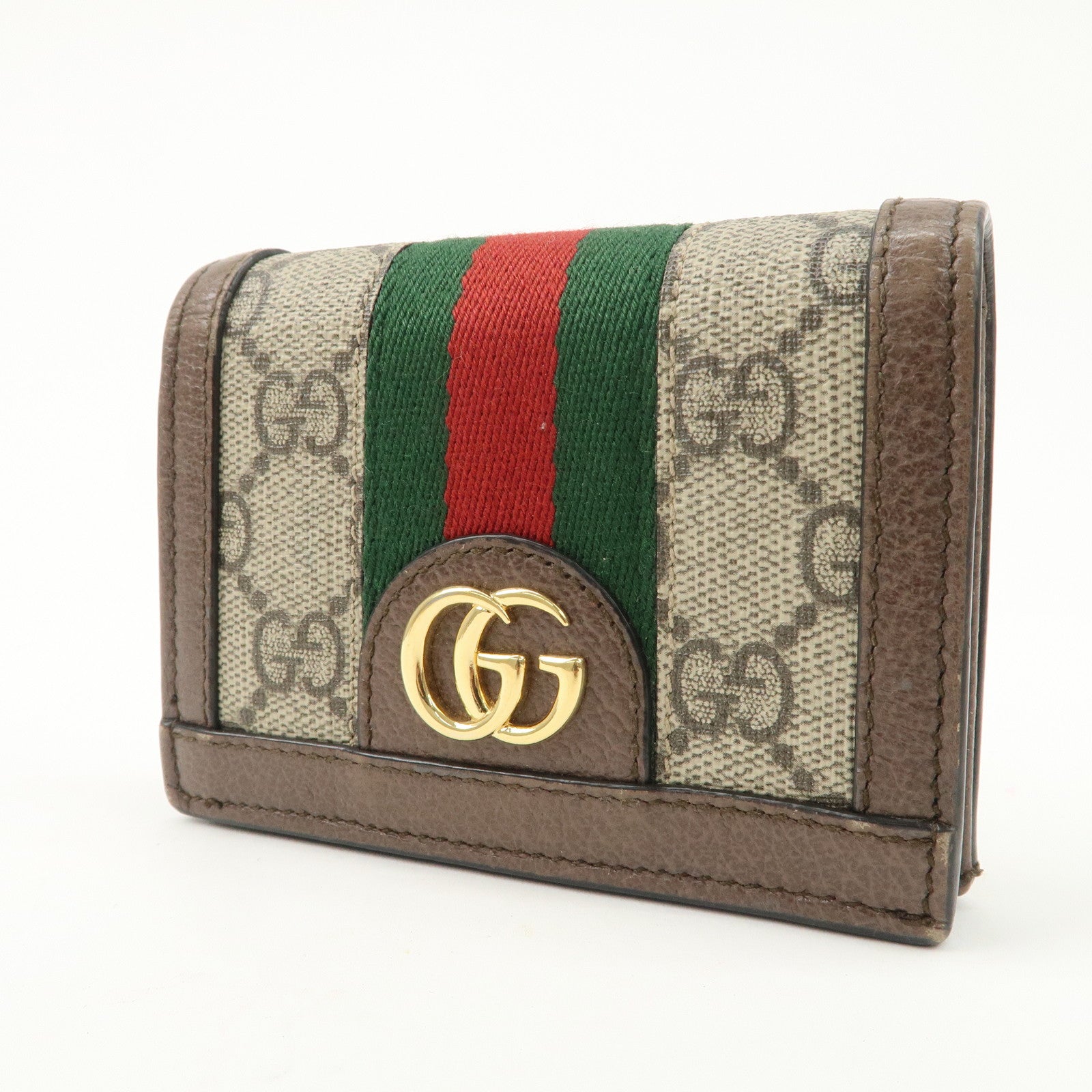 GUCCI Ophidia GG Supreme Leather Bi-Fold Wallet Beige 523155