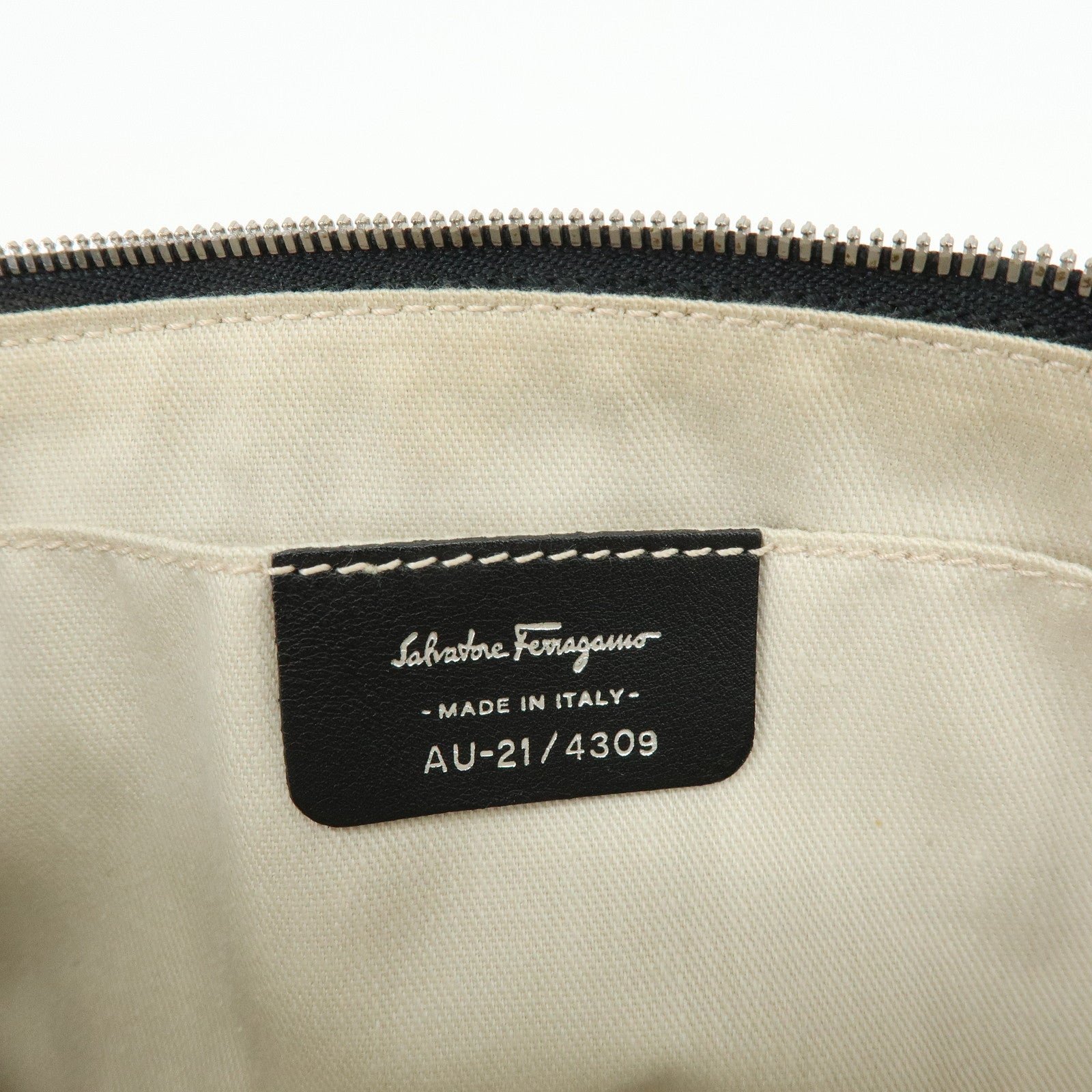 Ferragamo Vara Canvas Leather Side Ribbon Shoulder Bag Black