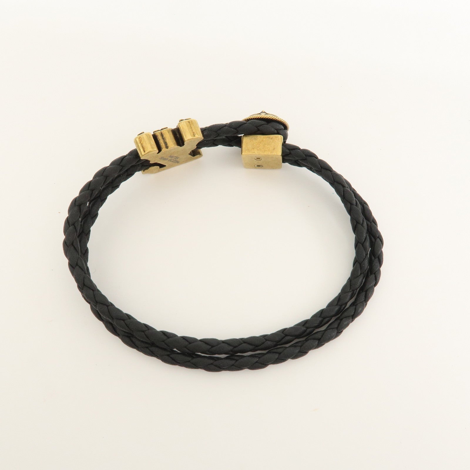 Louis Vuitton Leather Metal Rodeo Bracelet Black M8735