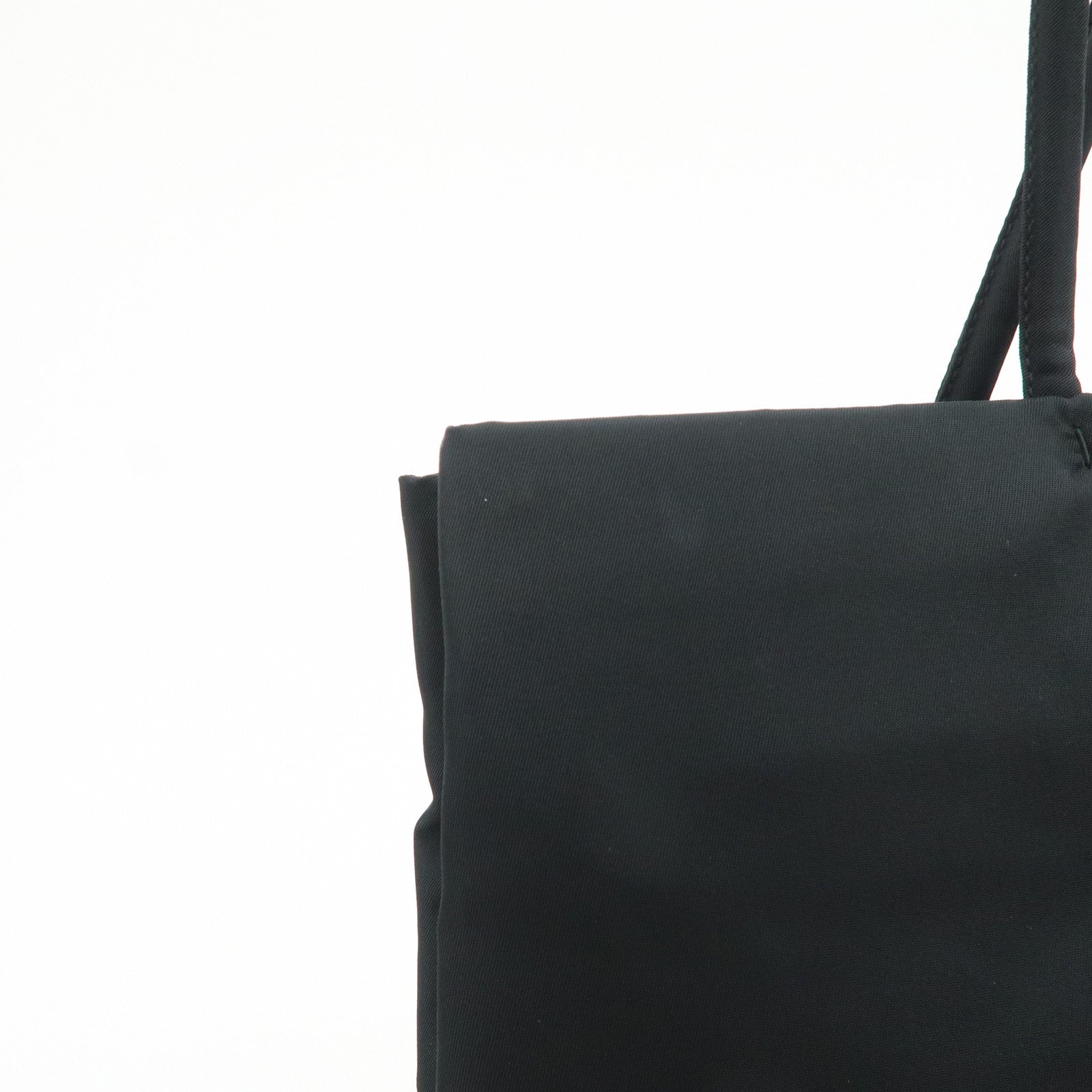 PRADA Triangle Logo Nylon Tote Bag Hand Bag Black B9024