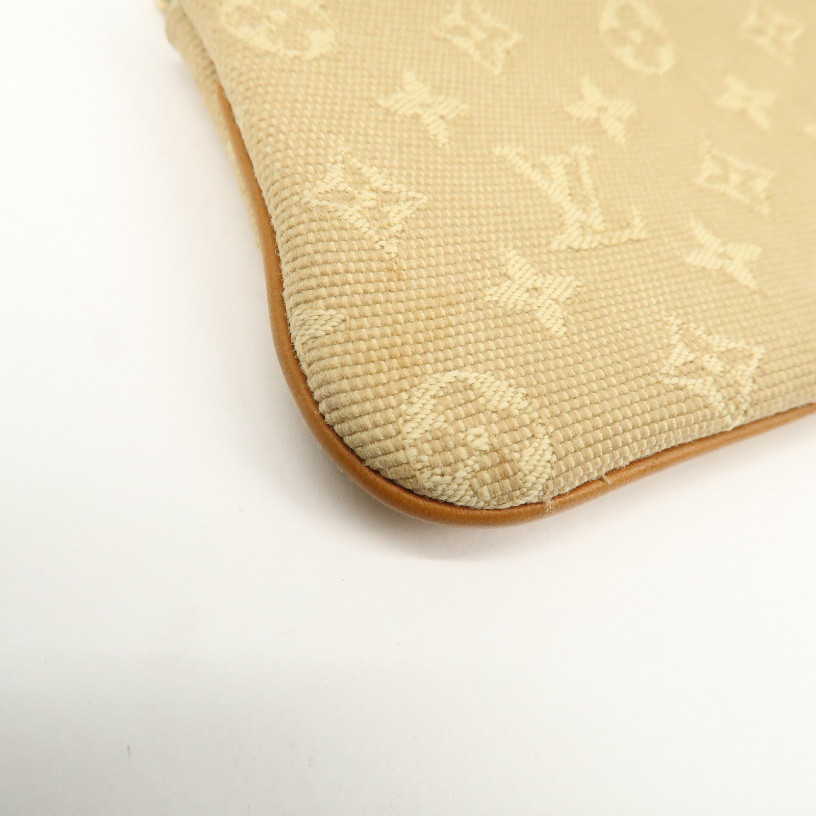 Louis Vuitton Monogram Mini Lin Pochette Cles Coin Case Beige M92438 Used