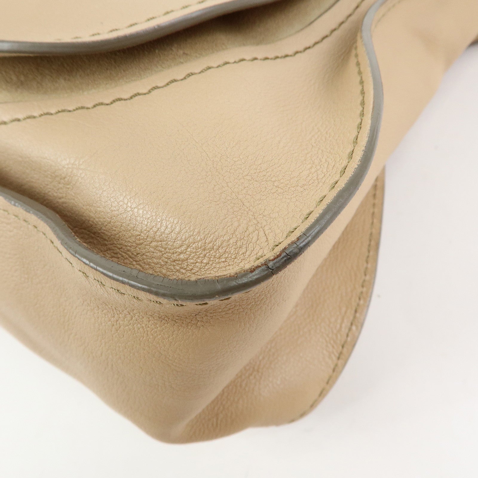 Chloe Marcie Leather 2Way Bag Shoulder Bag Hand Bag Beige