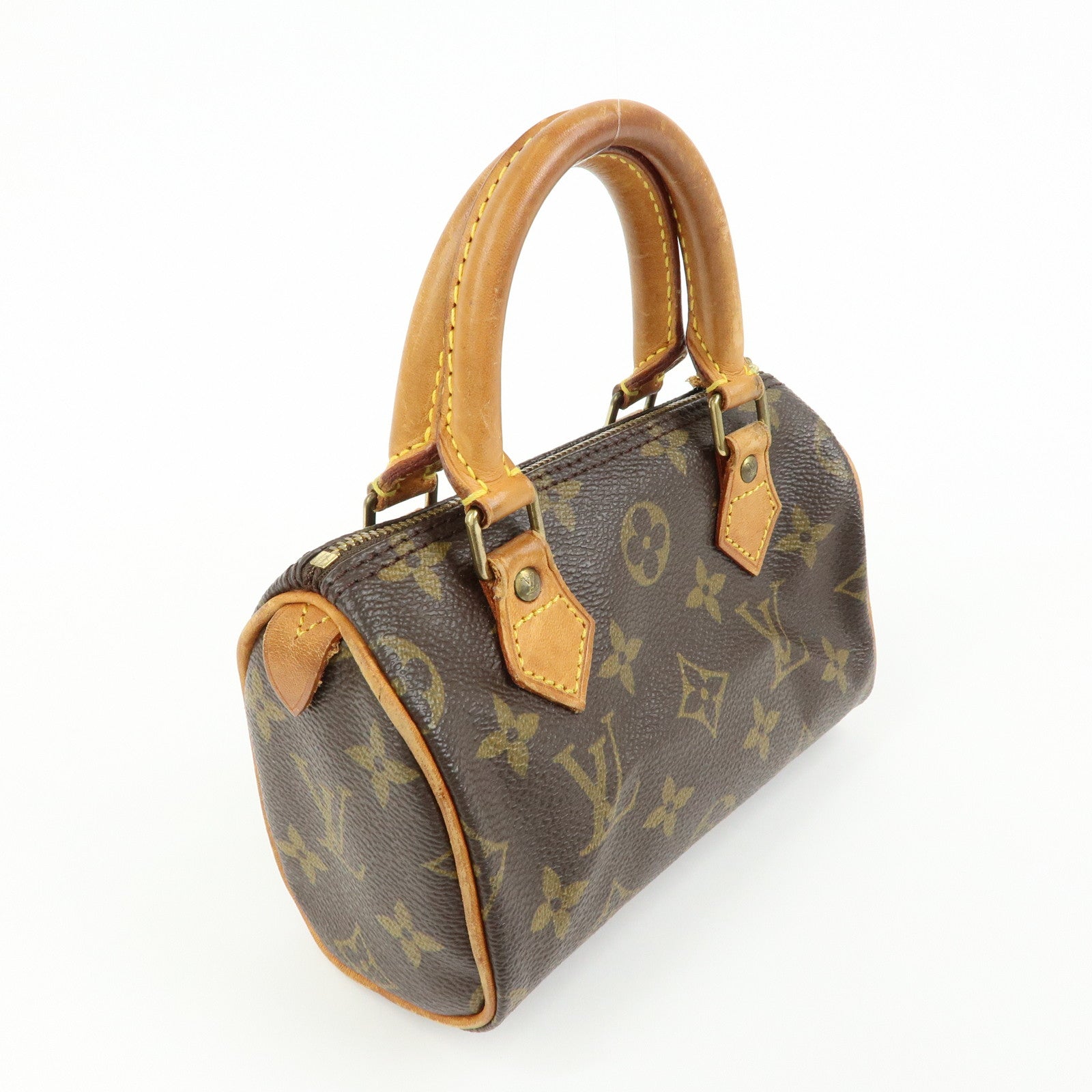Louis Vuitton Monogram Mini Speedy Hand Bag Brown M41534