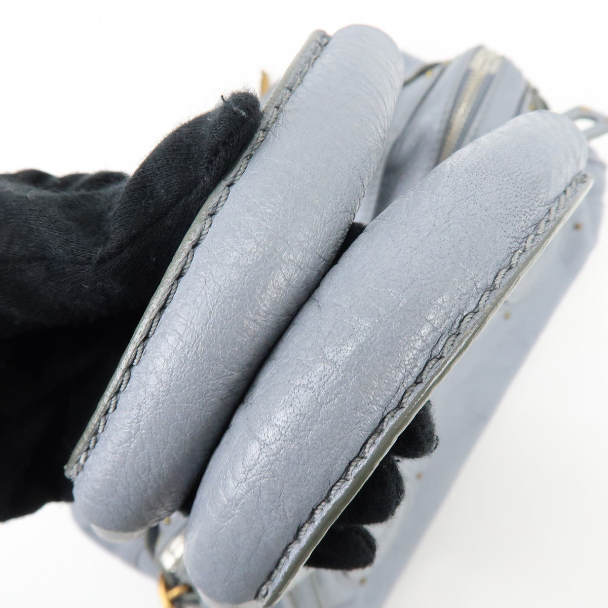 Chloe Paddington Leather Hand Bag Shoulder Bag Boston Bag Gray