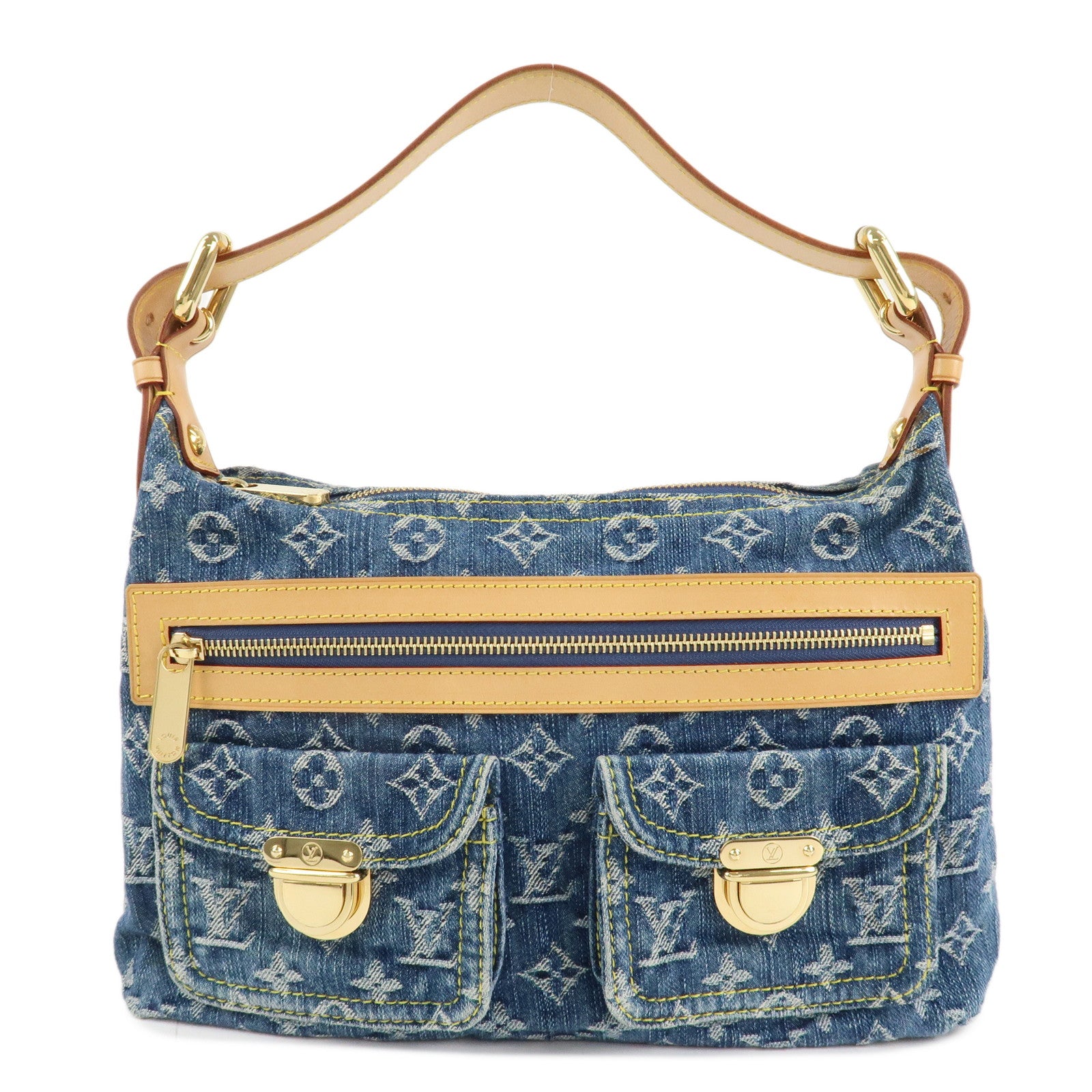 Louis Vuitton Monogram Denim Baggy PM 2Way Bag Shoulder Bag M95049 Used