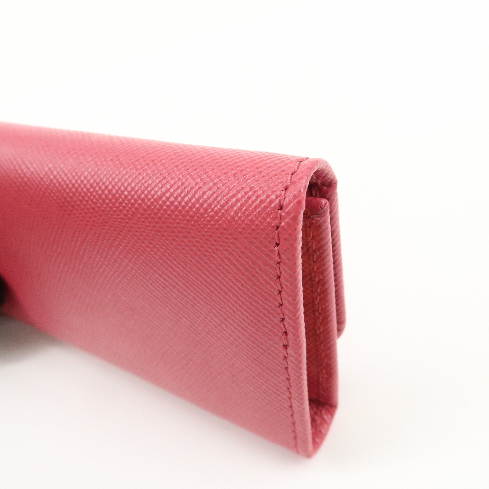 PRADA Logo Saffiano Leather 6 Rings Key Case Key Holder Pink 1PG222